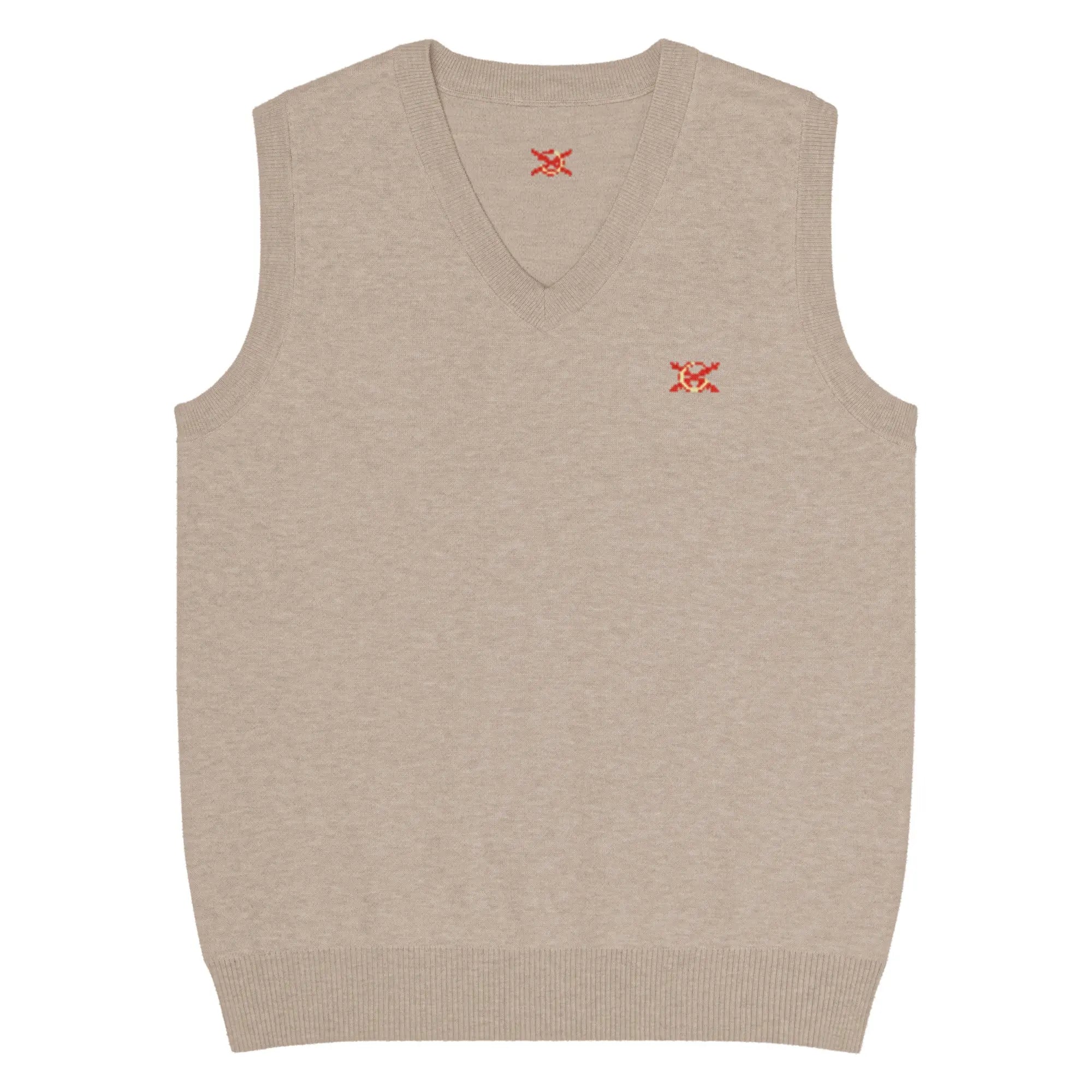 Comprar Chaleco de punto con cuello pico La Flamenca de Borgoña beig Bandera España La Flamenca de Borgoña Patricia Muñoz VOX