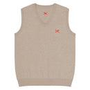 Comprar Chaleco de punto con cuello pico La Flamenca de Borgoña beig La Flamenca de Borgoña Bandera España