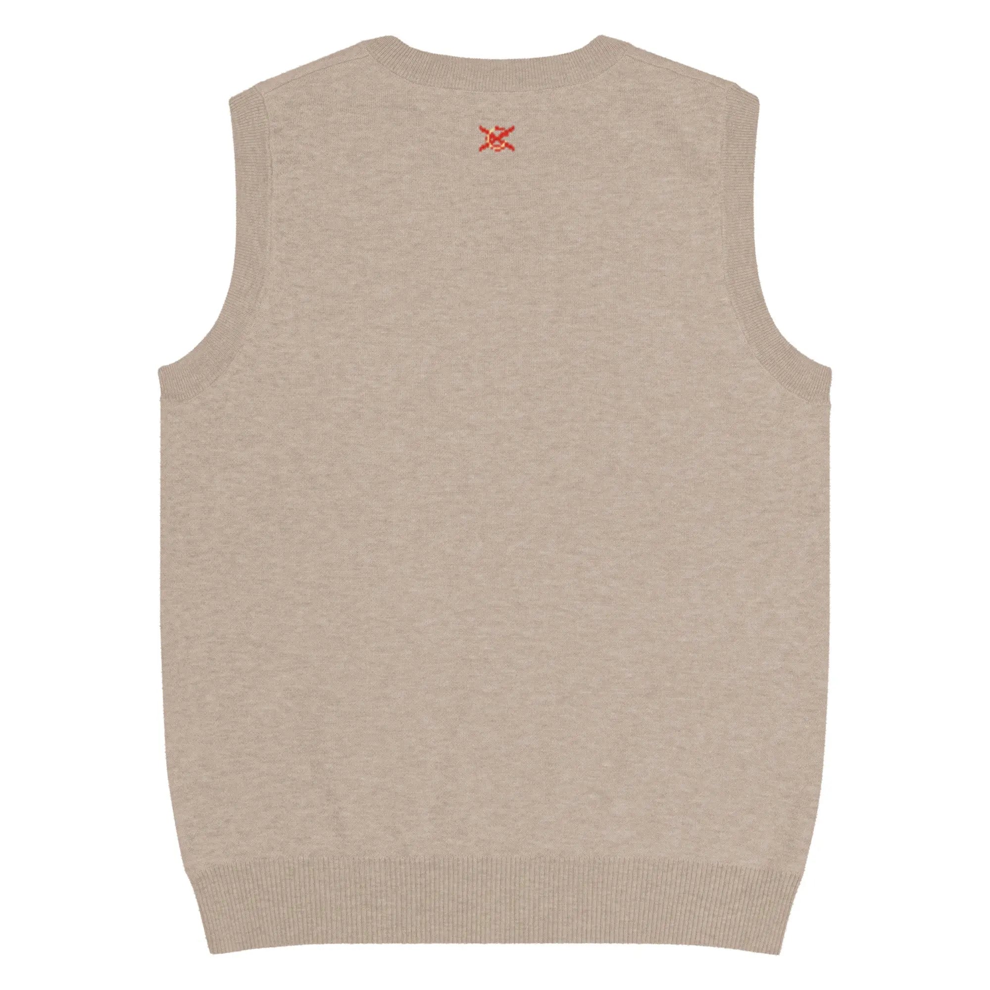 Comprar Chaleco de punto con cuello pico La Flamenca de Borgoña beig Bandera España La Flamenca de Borgoña Patricia Muñoz VOX