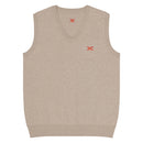 Comprar Chaleco de punto con cuello pico La Flamenca de Borgoña beig La Flamenca de Borgoña Bandera España