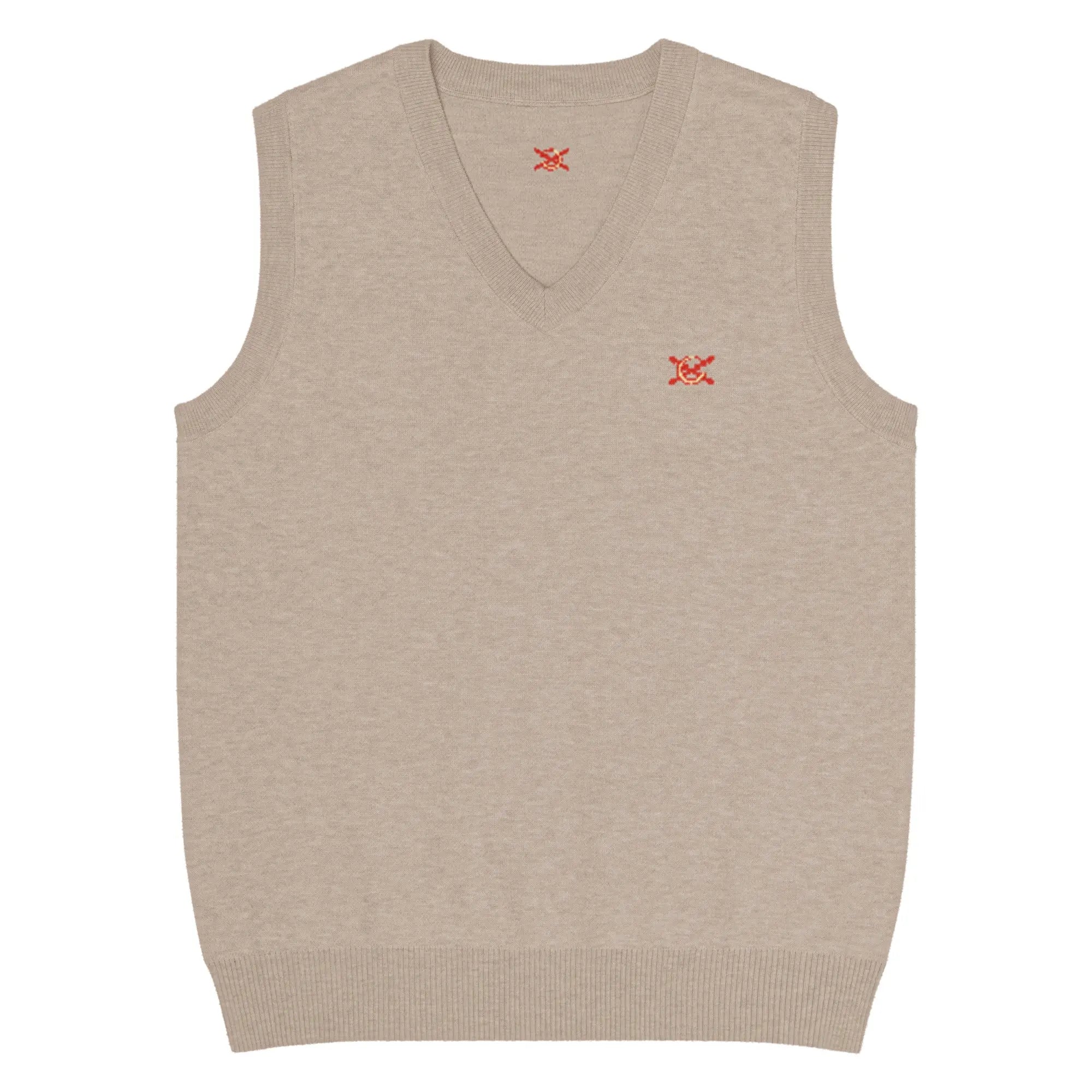 Comprar Chaleco de punto con cuello pico La Flamenca de Borgoña beig Bandera España La Flamenca de Borgoña Patricia Muñoz VOX