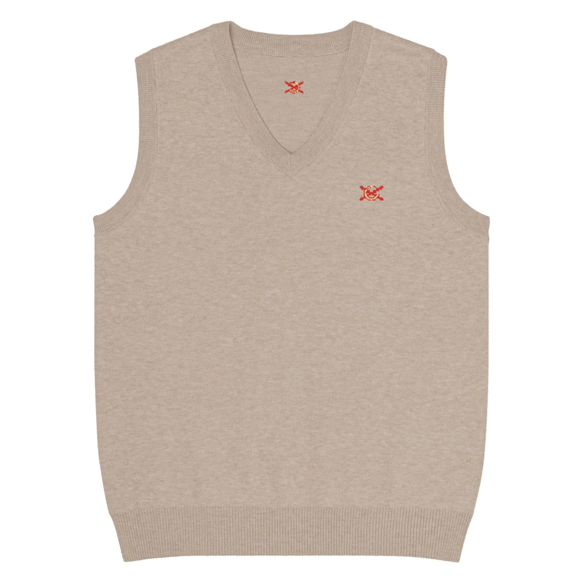 Comprar Chaleco de punto con cuello pico La Flamenca de Borgoña beig Bandera España La Flamenca de Borgoña Patricia Muñoz VOX