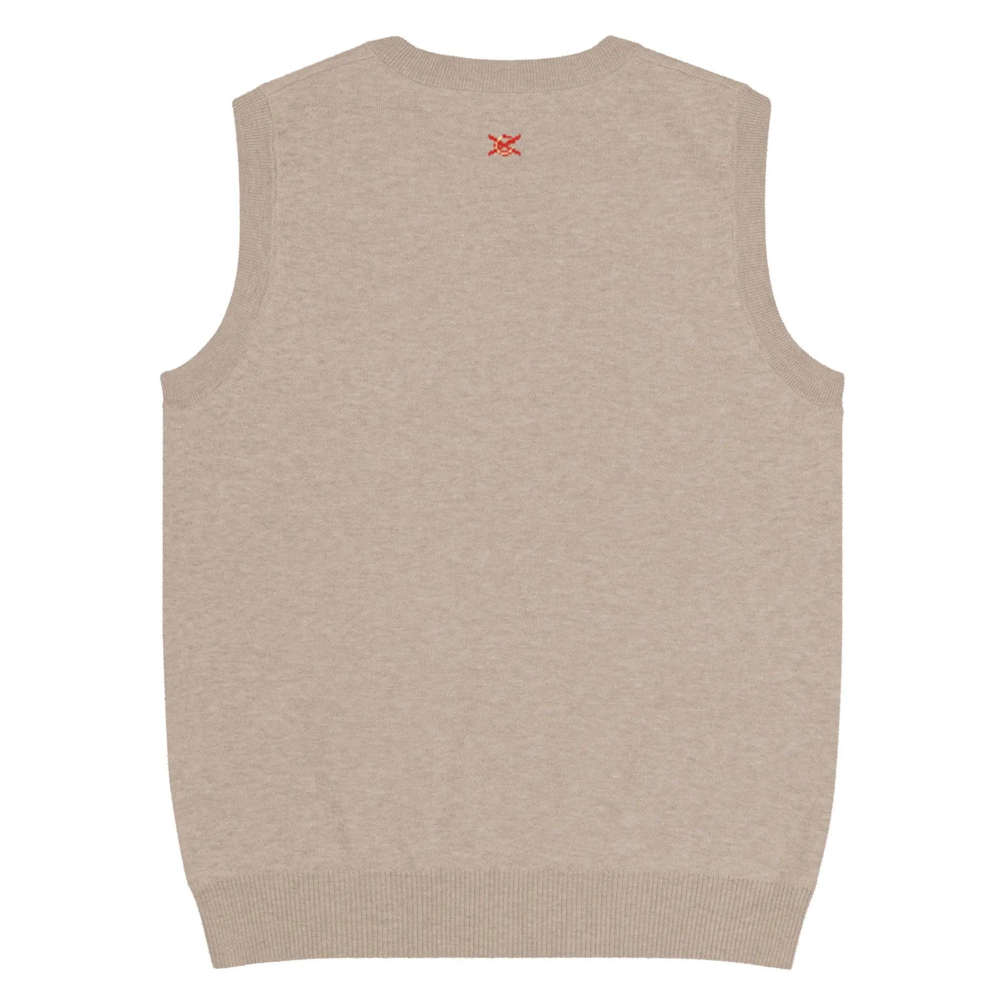 Comprar Chaleco de punto con cuello pico La Flamenca de Borgoña beig Bandera España La Flamenca de Borgoña Patricia Muñoz VOX