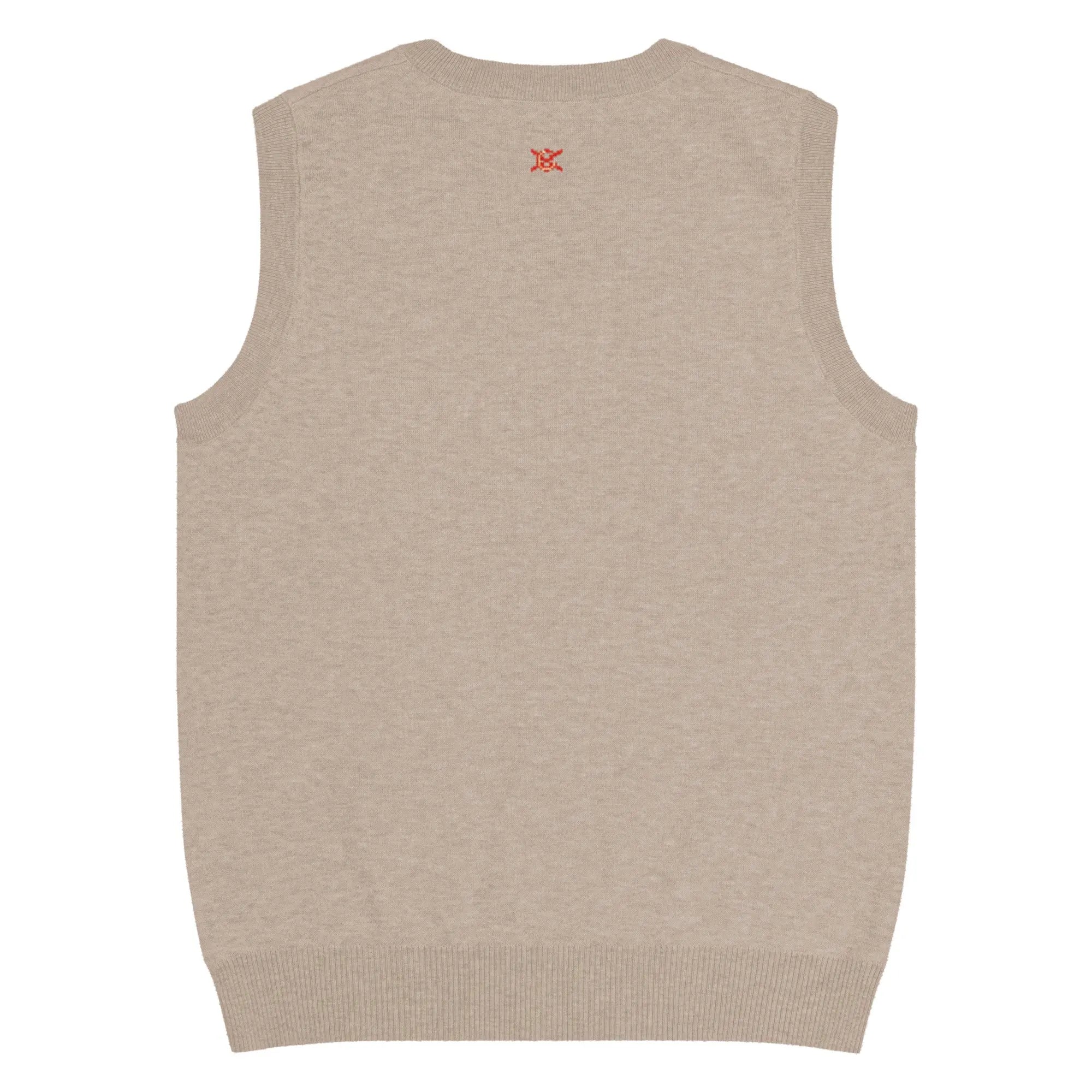 Comprar Chaleco de punto con cuello pico La Flamenca de Borgoña beig Bandera España La Flamenca de Borgoña Patricia Muñoz VOX