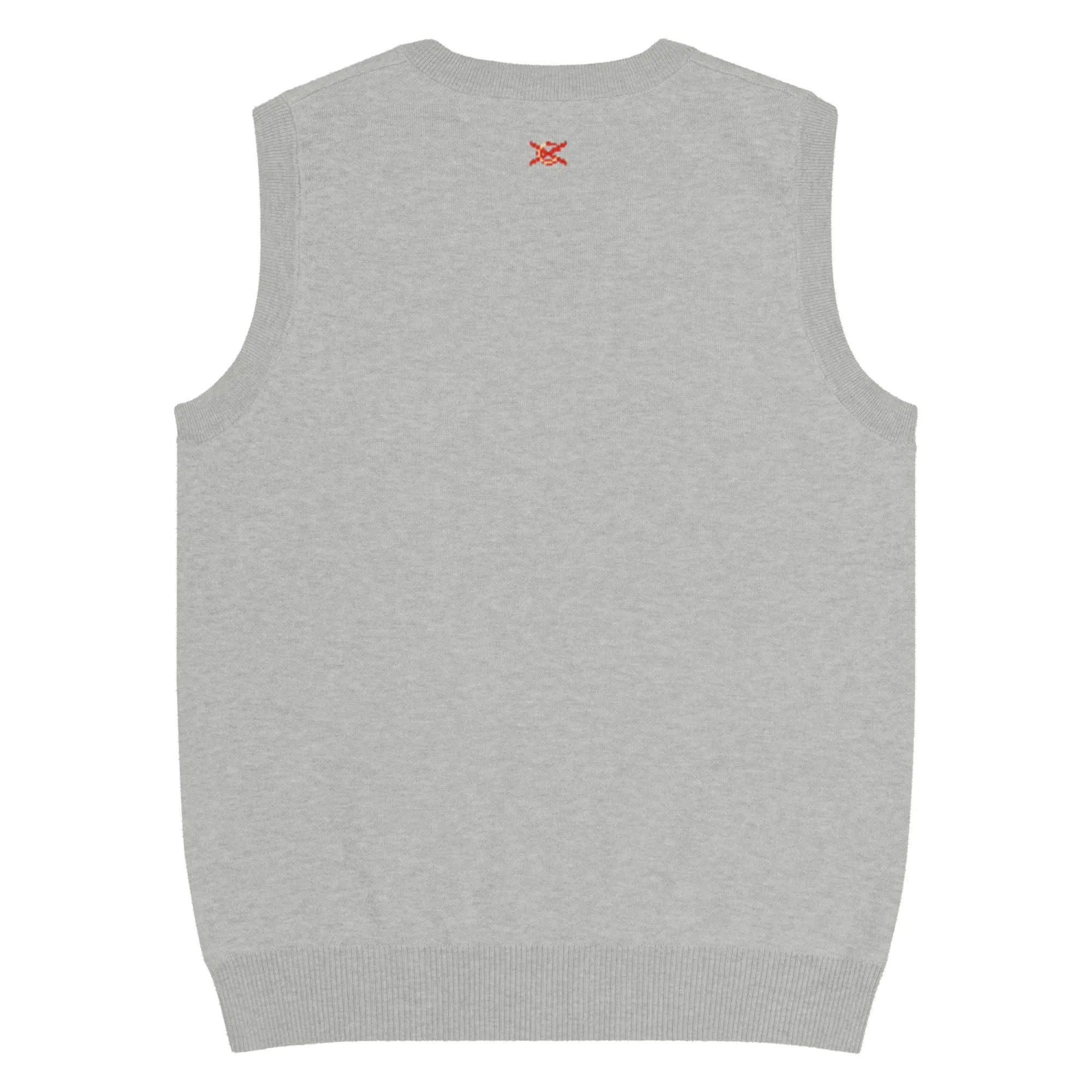 Comprar Chaleco de punto con cuello pico La Flamenca de Borgoña gris Bandera España La Flamenca de Borgoña Patricia Muñoz VOX