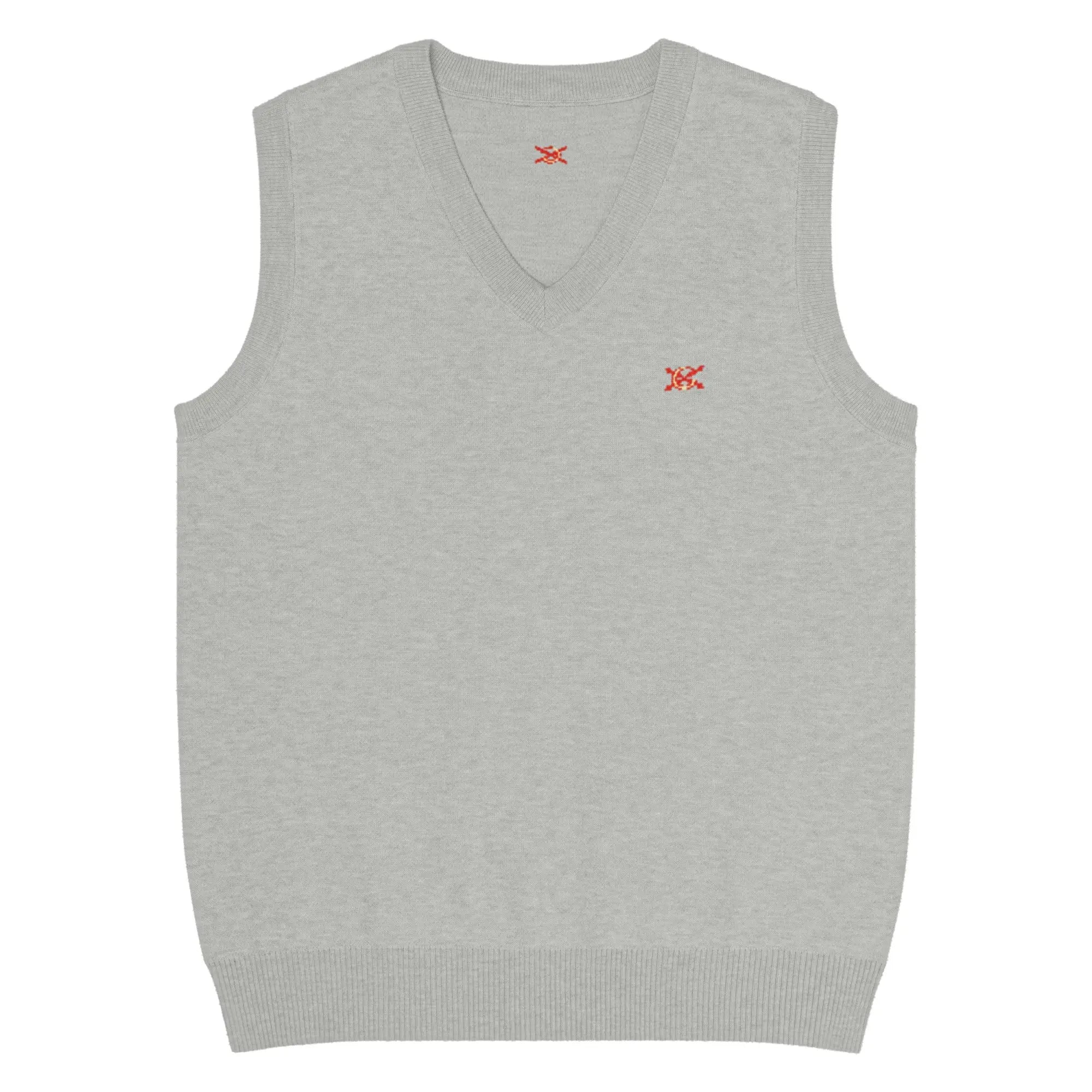 Comprar Chaleco de punto con cuello pico La Flamenca de Borgoña gris Bandera España La Flamenca de Borgoña Patricia Muñoz VOX