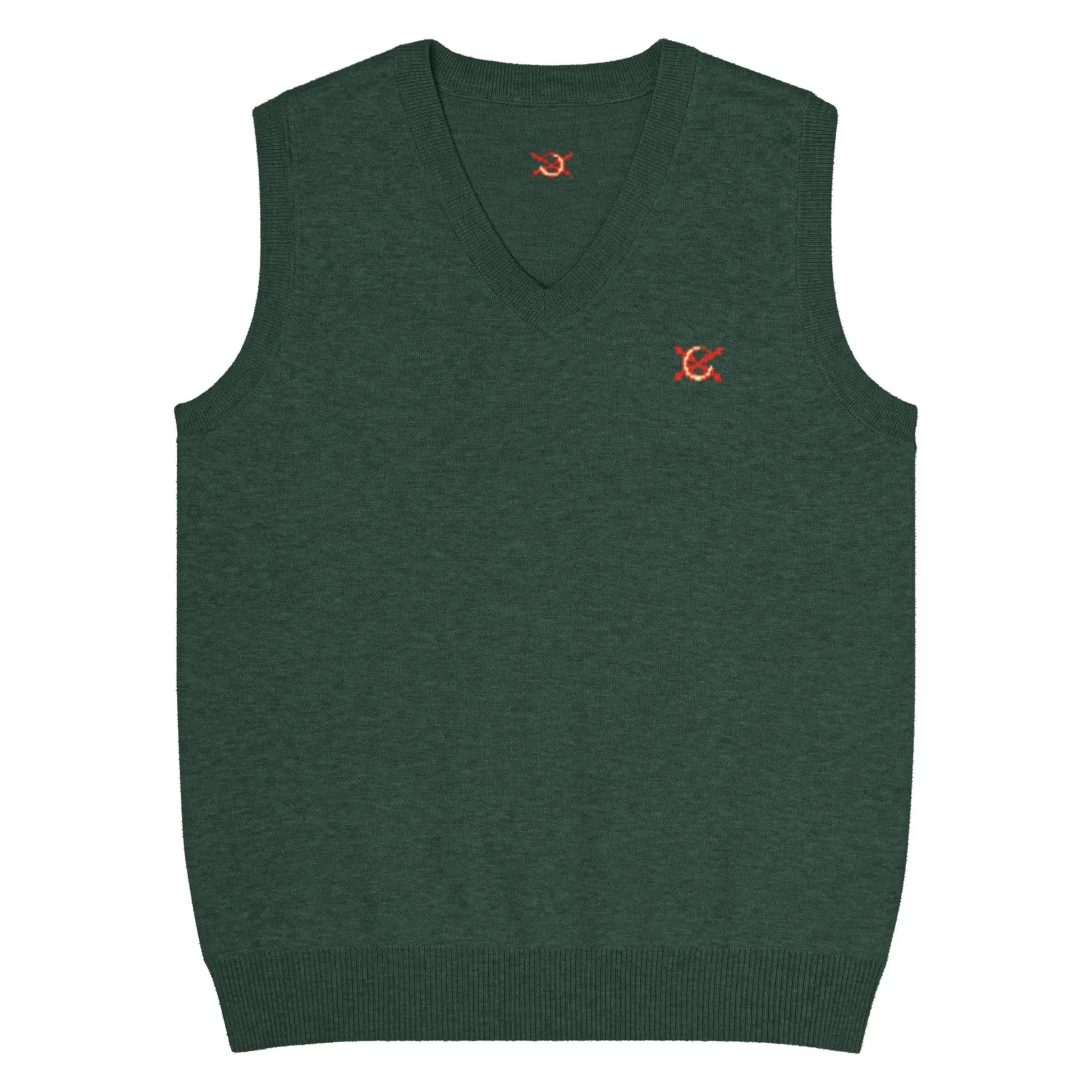 Comprar Chaleco de punto con cuello pico La Flamenca de Borgoña. verde Bandera España La Flamenca de Borgoña Patricia Muñoz VOX