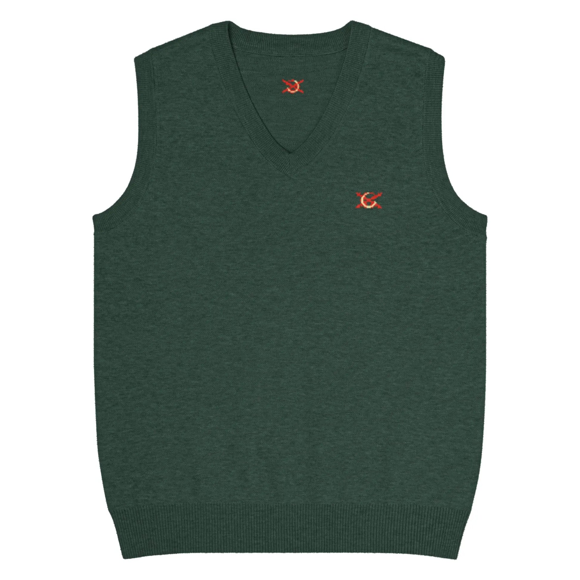 Comprar Chaleco de punto con cuello pico La Flamenca de Borgoña. verde Bandera España La Flamenca de Borgoña Patricia Muñoz VOX