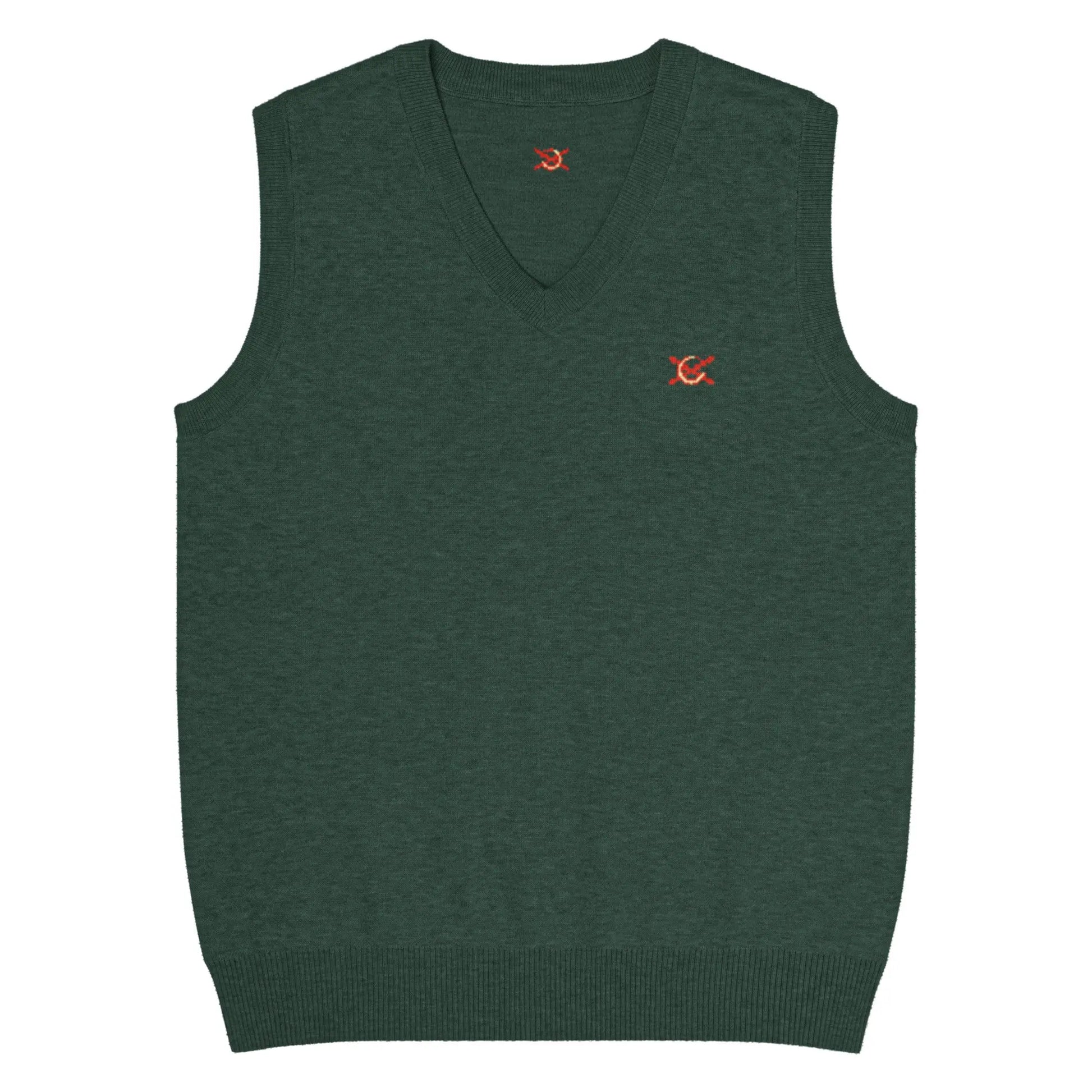 Comprar Chaleco de punto con cuello pico La Flamenca de Borgoña. verde Bandera España La Flamenca de Borgoña Patricia Muñoz VOX