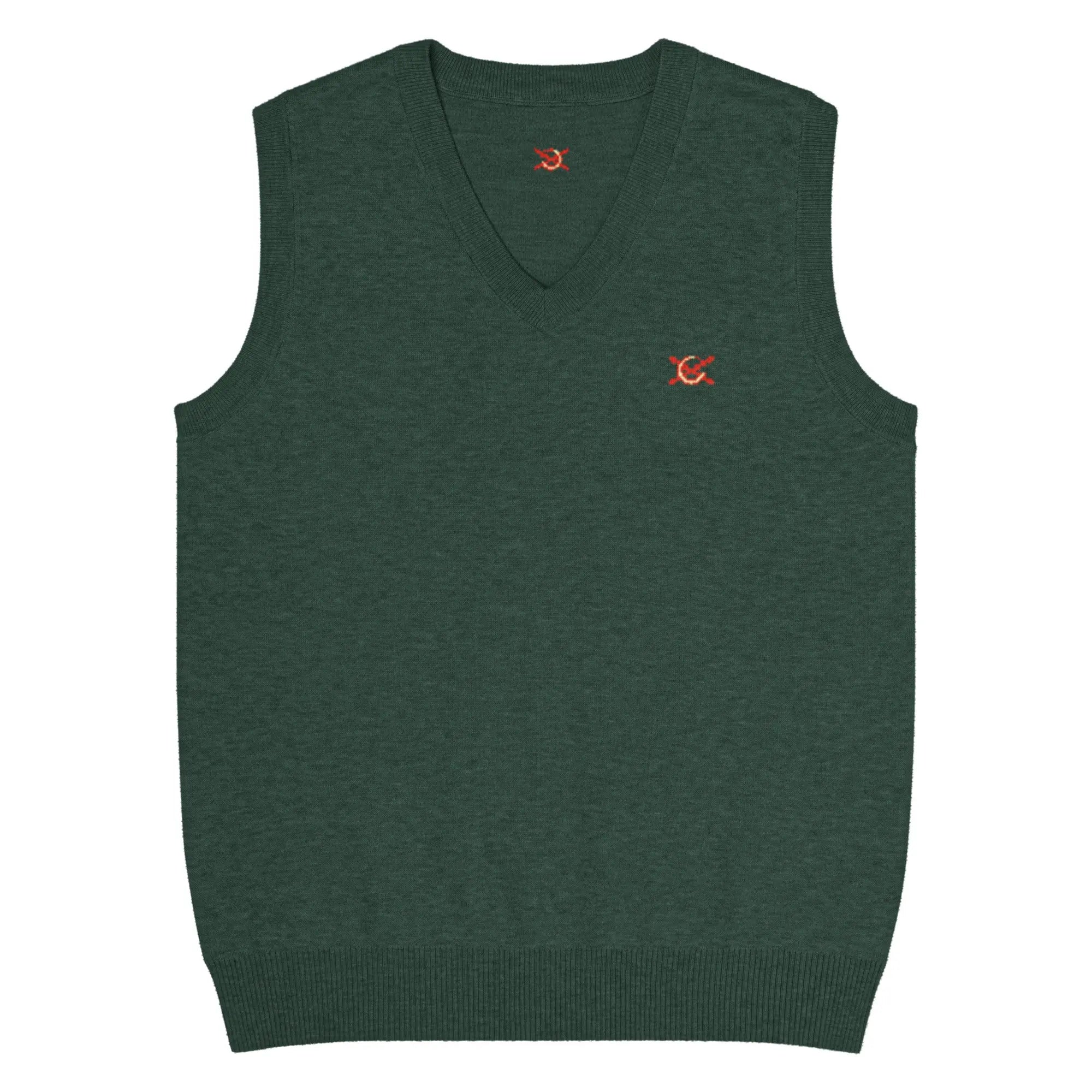 Comprar Chaleco de punto con cuello pico La Flamenca de Borgoña. verde Bandera España La Flamenca de Borgoña Patricia Muñoz VOX