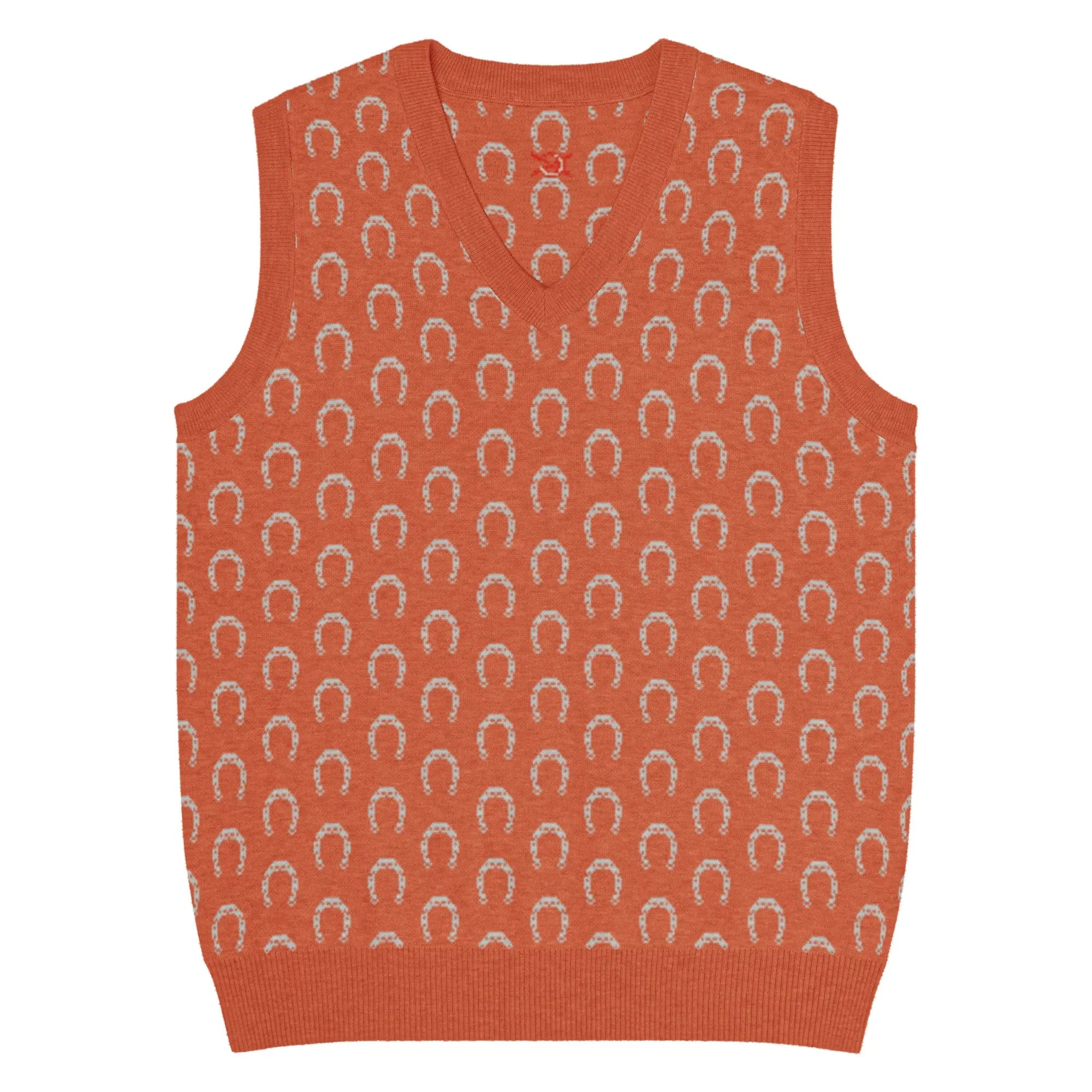 Comprar Chaleco de punto con cuello pico Naranja Bandera España La Flamenca de Borgoña Patricia Muñoz VOX