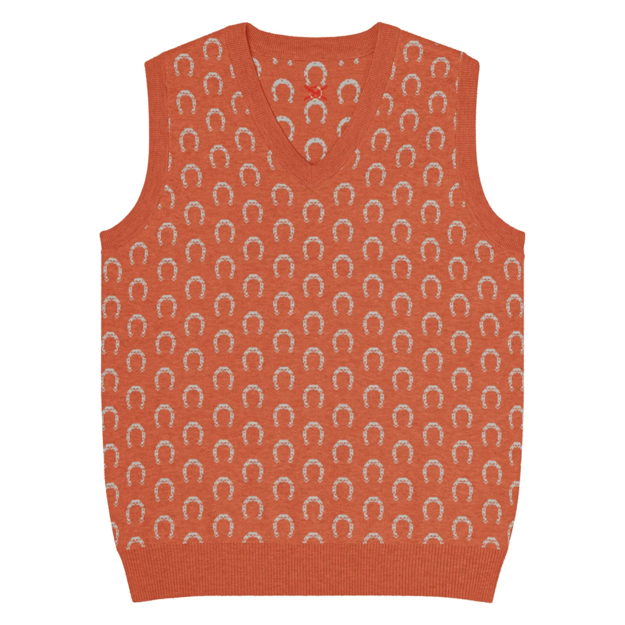 Comprar Chaleco de punto con cuello pico Naranja Bandera España La Flamenca de Borgoña Patricia Muñoz VOX