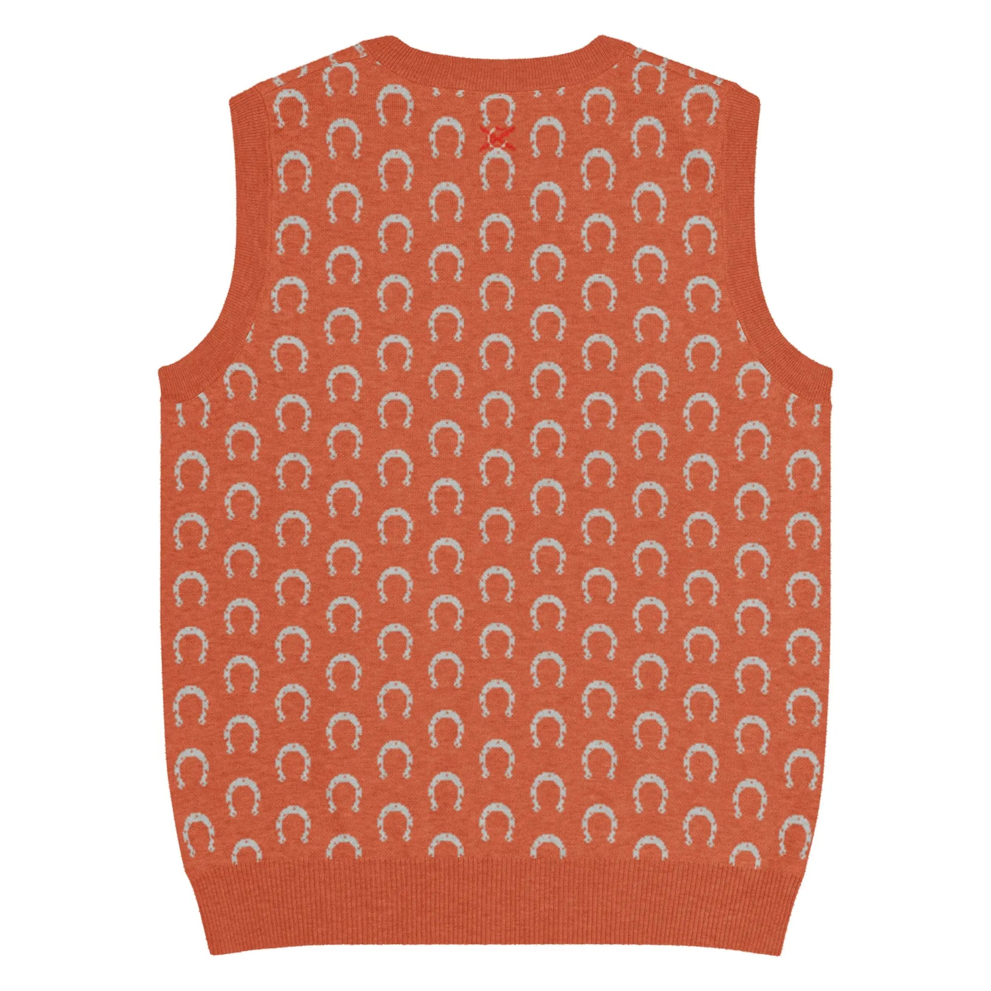 Comprar Chaleco de punto con cuello pico Naranja Bandera España La Flamenca de Borgoña Patricia Muñoz VOX