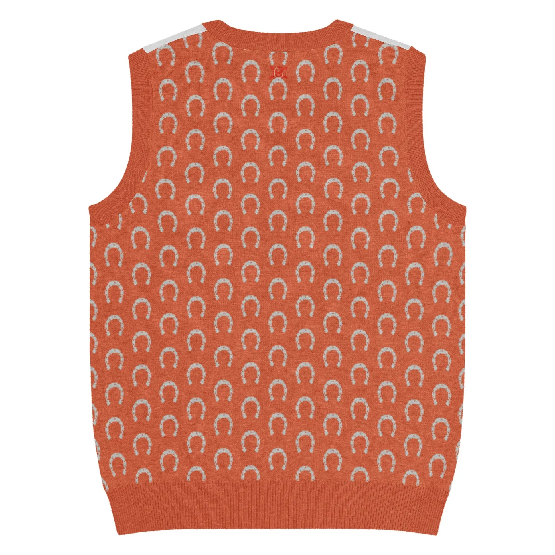 Comprar Chaleco de punto con cuello pico Naranja Bandera España La Flamenca de Borgoña Patricia Muñoz VOX