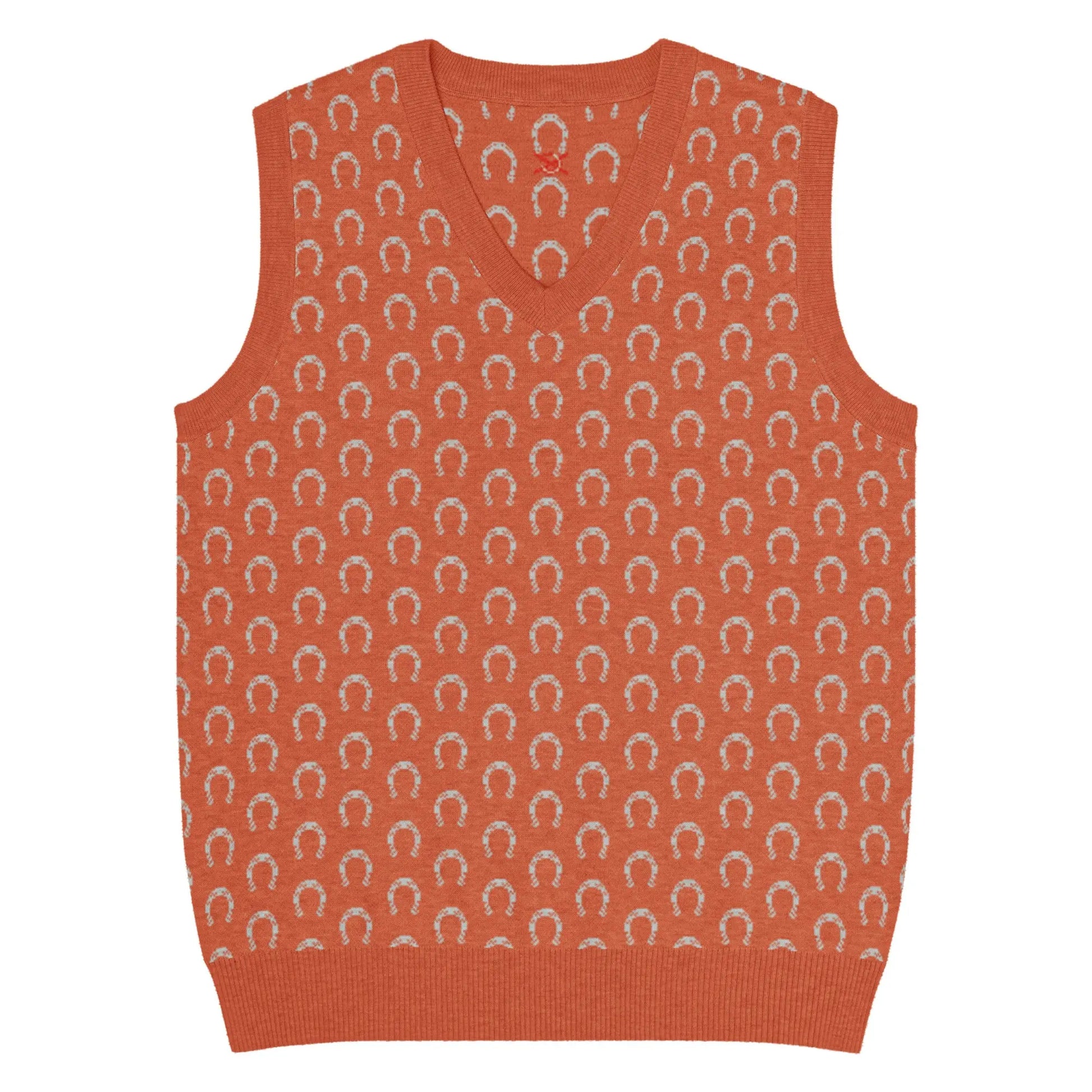 Comprar Chaleco de punto con cuello pico Naranja Bandera España La Flamenca de Borgoña Patricia Muñoz VOX