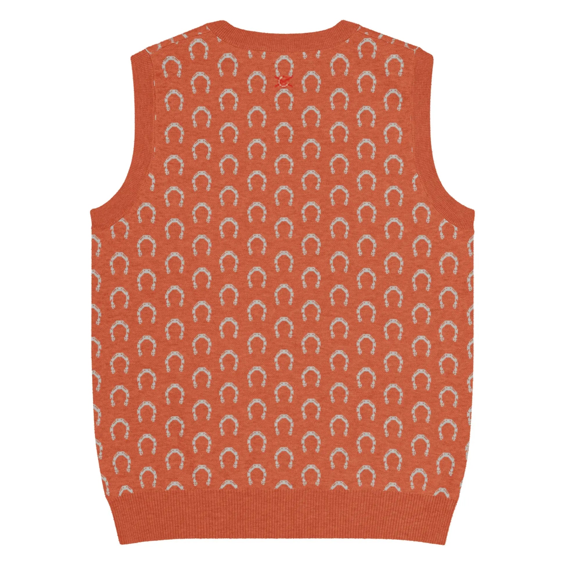 Comprar Chaleco de punto con cuello pico Naranja Bandera España La Flamenca de Borgoña Patricia Muñoz VOX