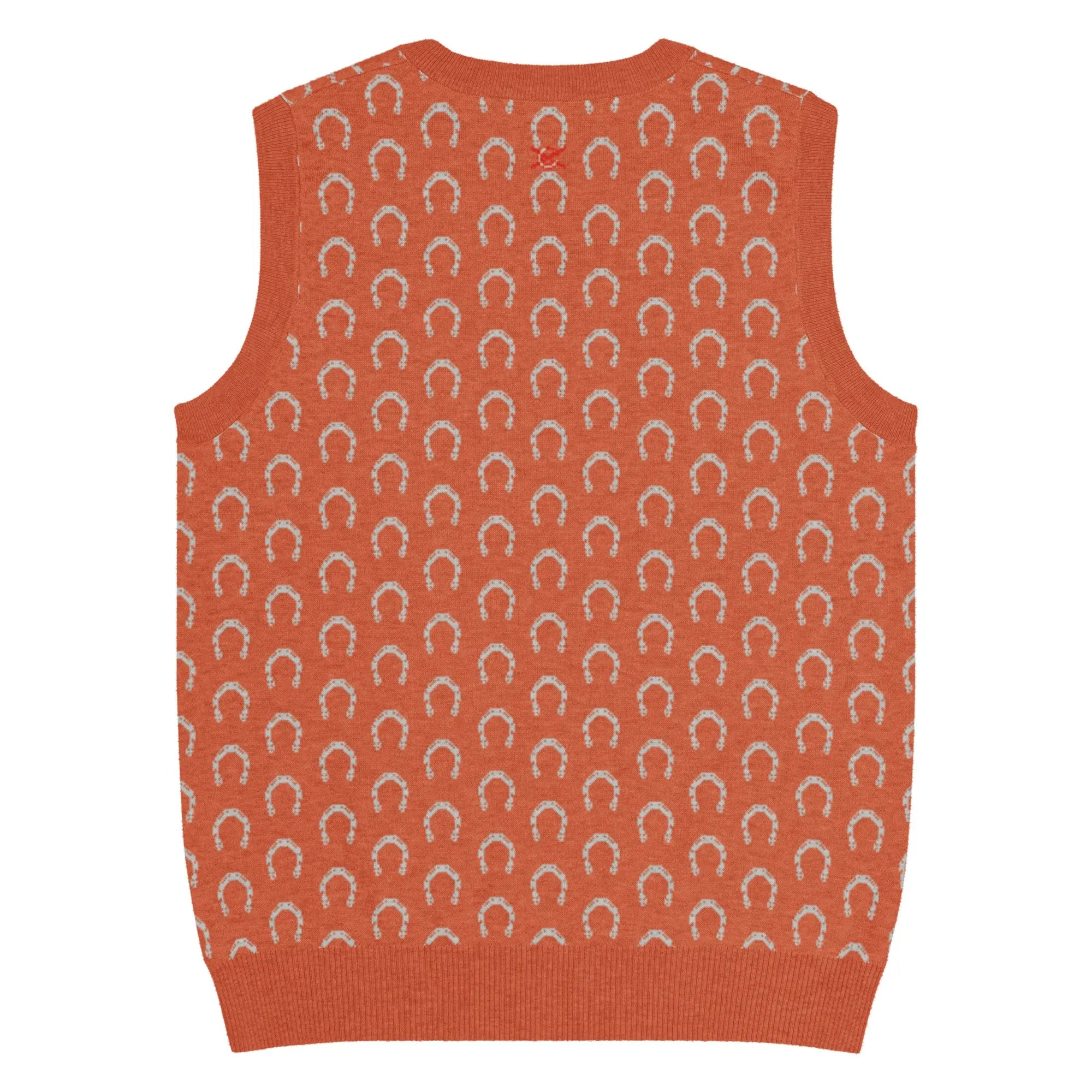 Comprar Chaleco de punto con cuello pico Naranja Bandera España La Flamenca de Borgoña Patricia Muñoz VOX