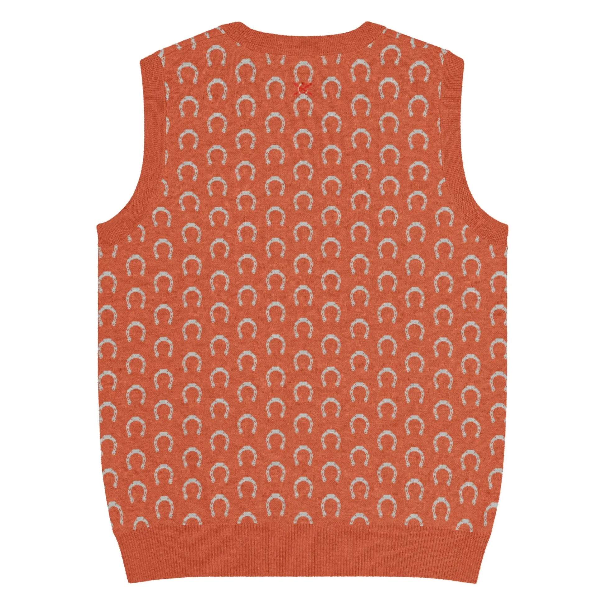 Comprar Chaleco de punto con cuello pico Naranja Bandera España La Flamenca de Borgoña Patricia Muñoz VOX