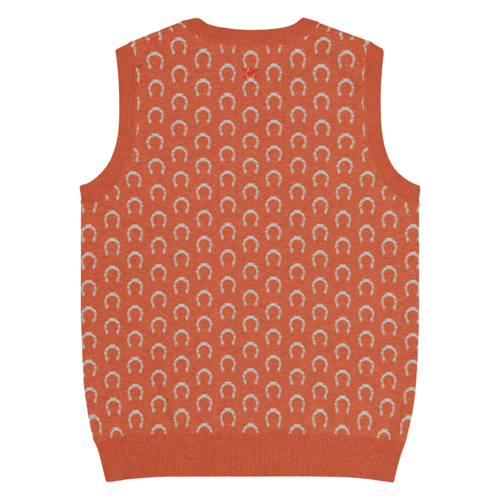 Comprar Chaleco de punto con cuello pico Naranja Bandera España La Flamenca de Borgoña Patricia Muñoz VOX