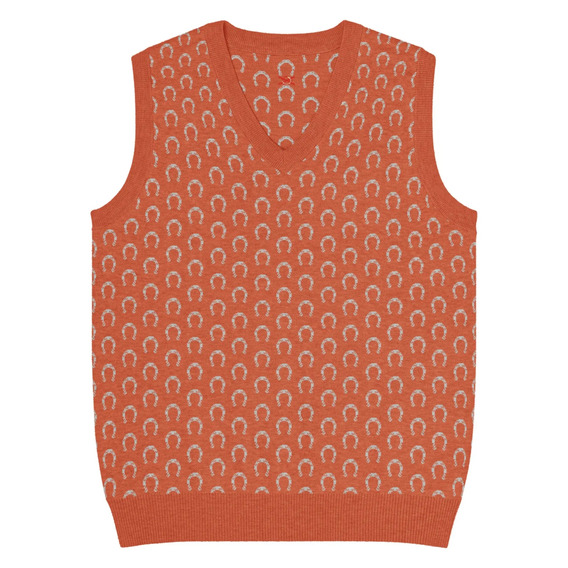 Comprar Chaleco de punto con cuello pico Naranja Bandera España La Flamenca de Borgoña Patricia Muñoz VOX