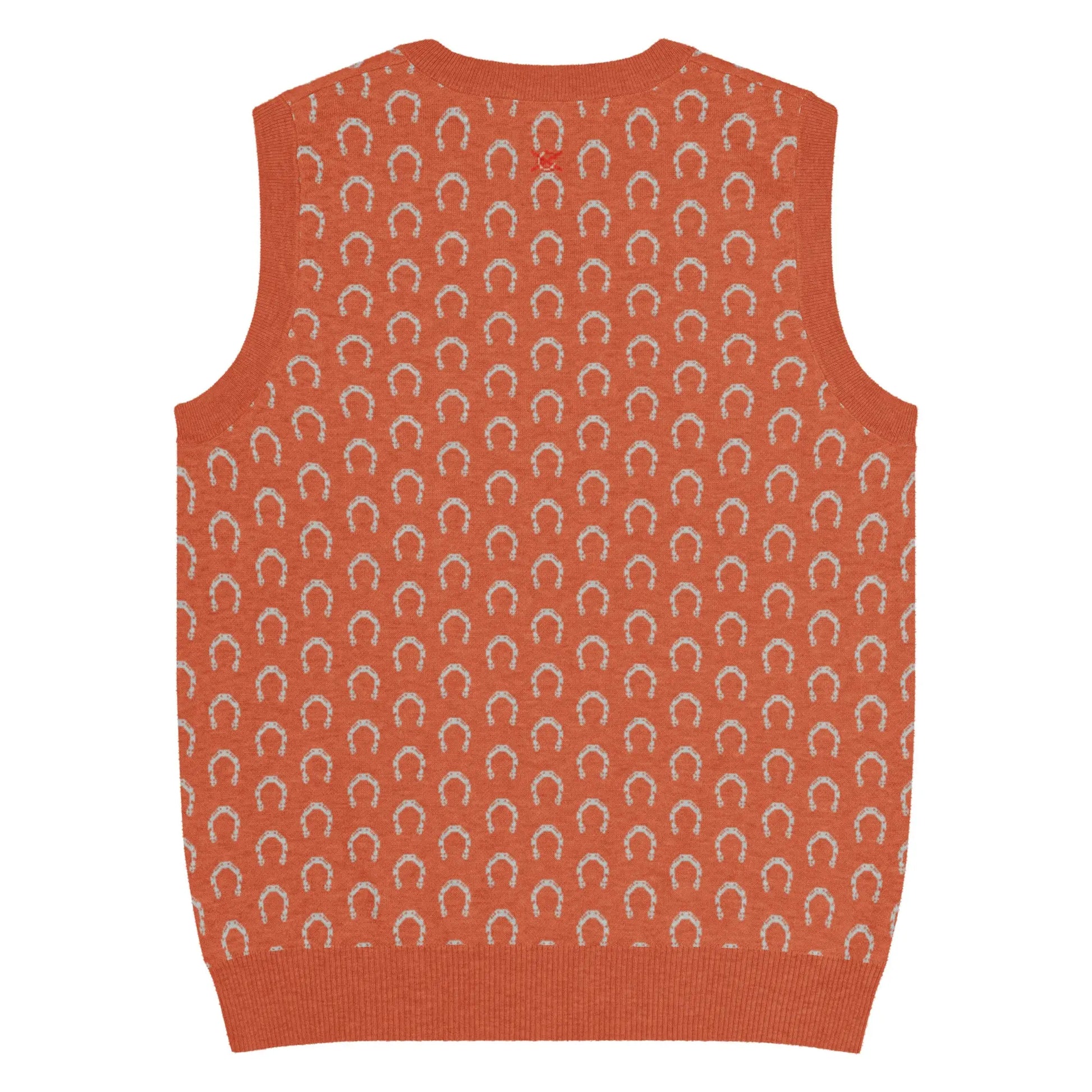 Comprar Chaleco de punto con cuello pico Naranja Bandera España La Flamenca de Borgoña Patricia Muñoz VOX