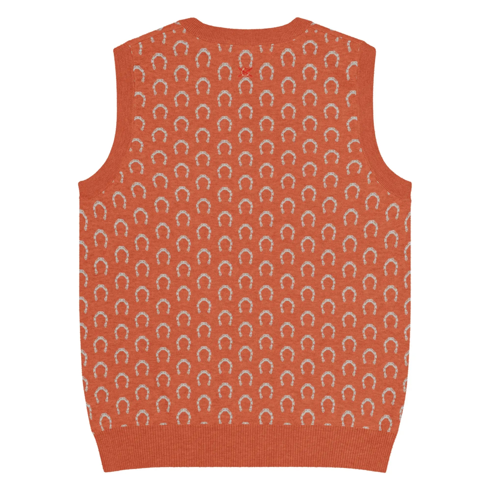 Comprar Chaleco de punto con cuello pico Naranja Bandera España La Flamenca de Borgoña Patricia Muñoz VOX