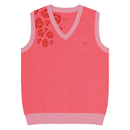 Comprar Chaleco rosa Flores de punto con cuello pico La Flamenca de Borgoña Bandera España