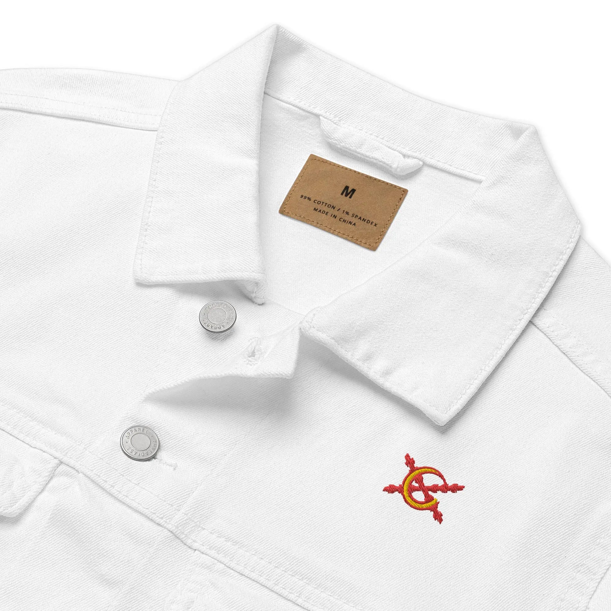 Comprar Chaqueta denim unisex Cruz de Borgoña La Flamenca de Borgoña, Bandera de España, Cruz de Borgoña, Patricia Muñoz, VOX, Santiago Abascal