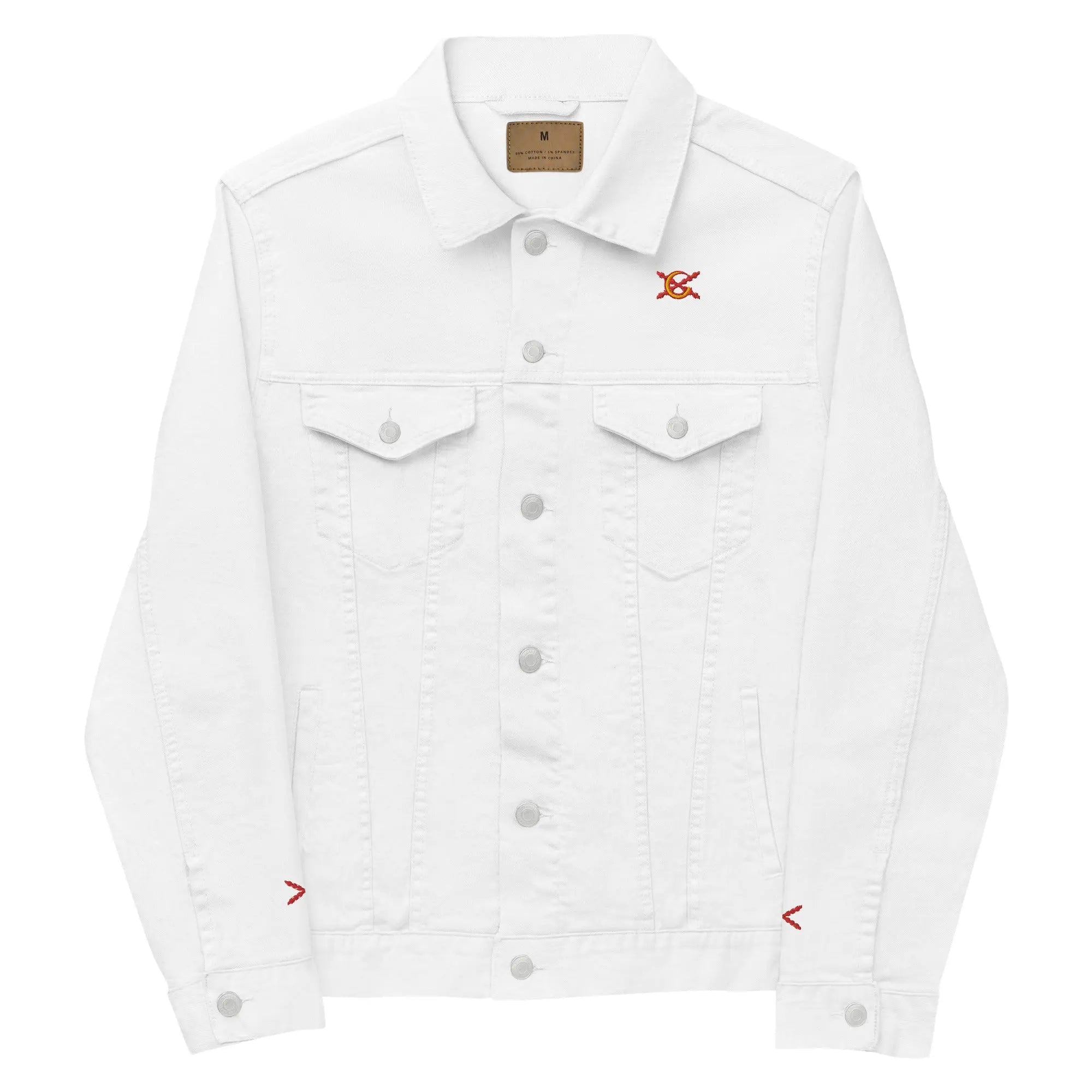 Comprar Chaqueta denim unisex Cruz de Borgoña La Flamenca de Borgoña, Bandera de España, Cruz de Borgoña, Patricia Muñoz, VOX, Santiago Abascal