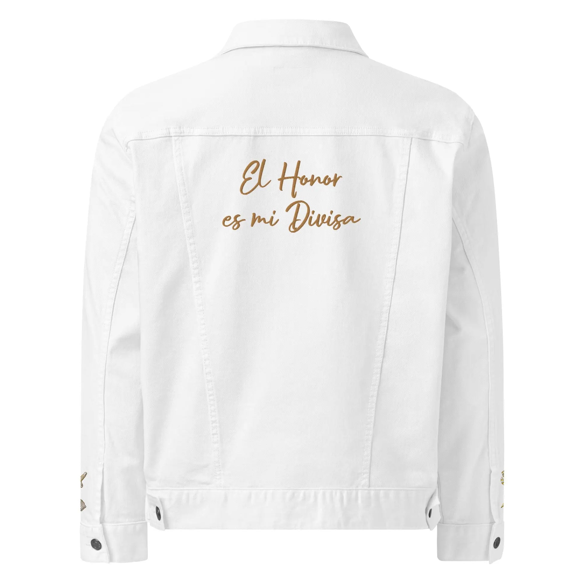 Comprar Chaqueta denim unisex El Honor es mi Divisa Guardia Civil La Flamenca de Borgoña, Bandera de España, Cruz de Borgoña, Patricia Muñoz, VOX, Santiago Abascal