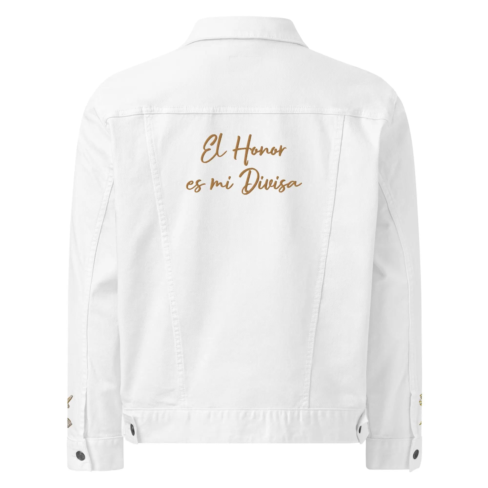 Comprar Chaqueta denim unisex El Honor es mi Divisa Guardia Civil La Flamenca de Borgoña, Bandera de España, Cruz de Borgoña, Patricia Muñoz, VOX, Santiago Abascal