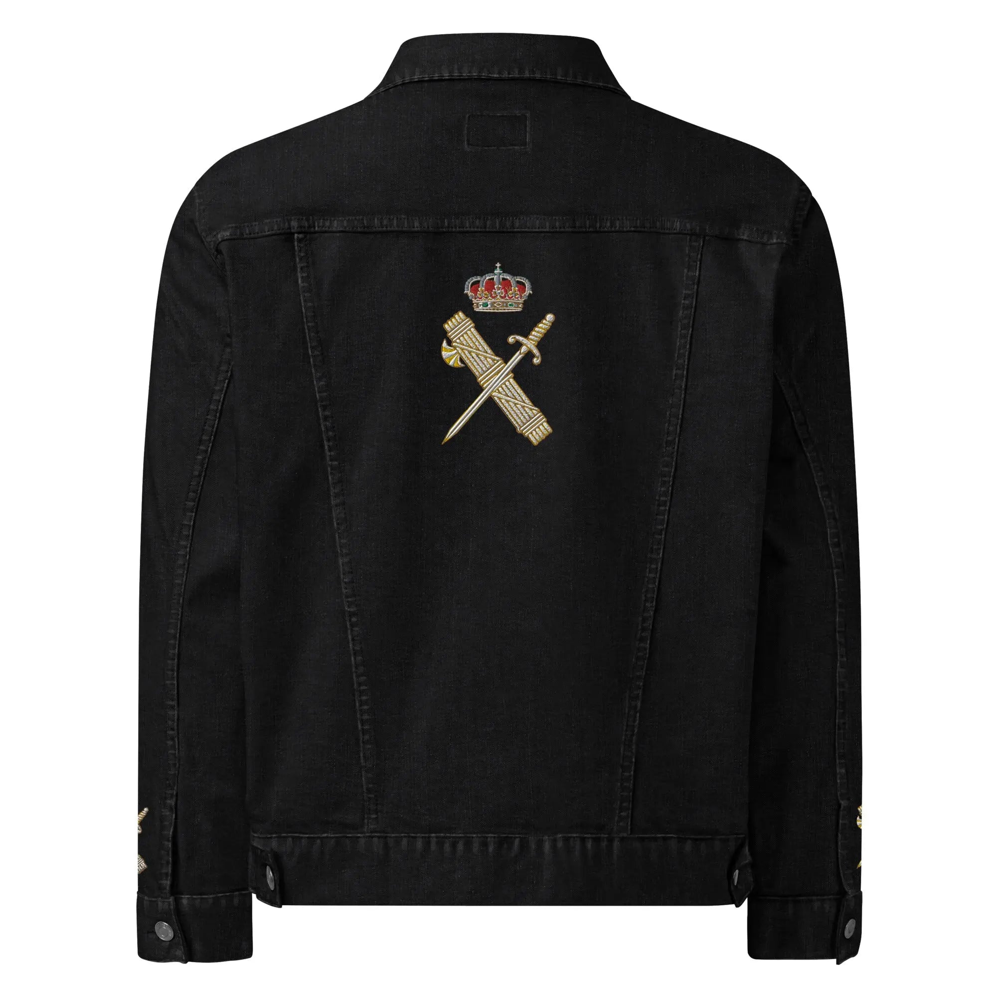 Comprar Chaqueta denim unisex Guardia Civil La Flamenca de Borgoña, Bandera de España, Cruz de Borgoña, Patricia Muñoz, VOX, Santiago Abascal