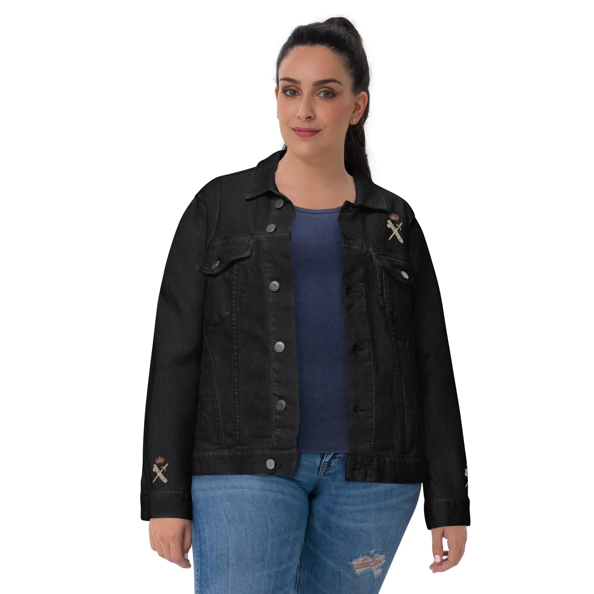 Comprar Chaqueta denim unisex Guardia Civil La Flamenca de Borgoña, Bandera de España, Cruz de Borgoña, Patricia Muñoz, VOX, Santiago Abascal