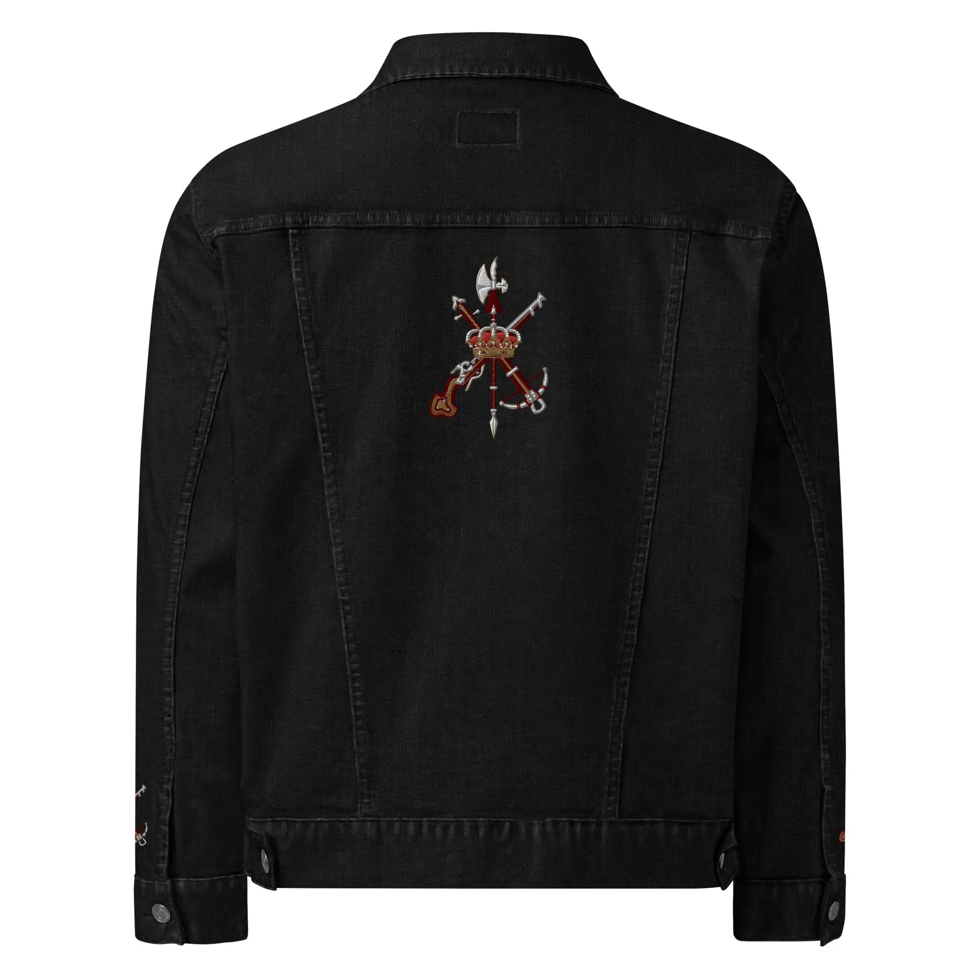 Comprar Chaqueta denim unisex Legión La Flamenca de Borgoña, Bandera de España, Cruz de Borgoña, Patricia Muñoz, VOX, Santiago Abascal