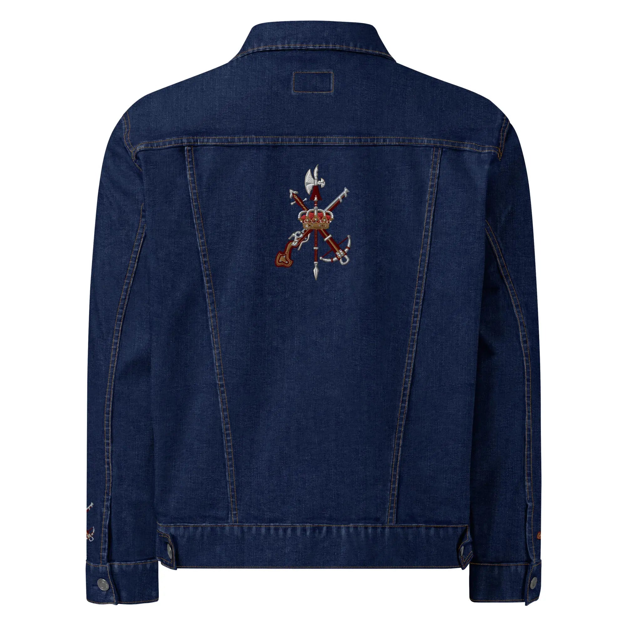 Comprar Chaqueta denim unisex Legión La Flamenca de Borgoña, Bandera de España, Cruz de Borgoña, Patricia Muñoz, VOX, Santiago Abascal