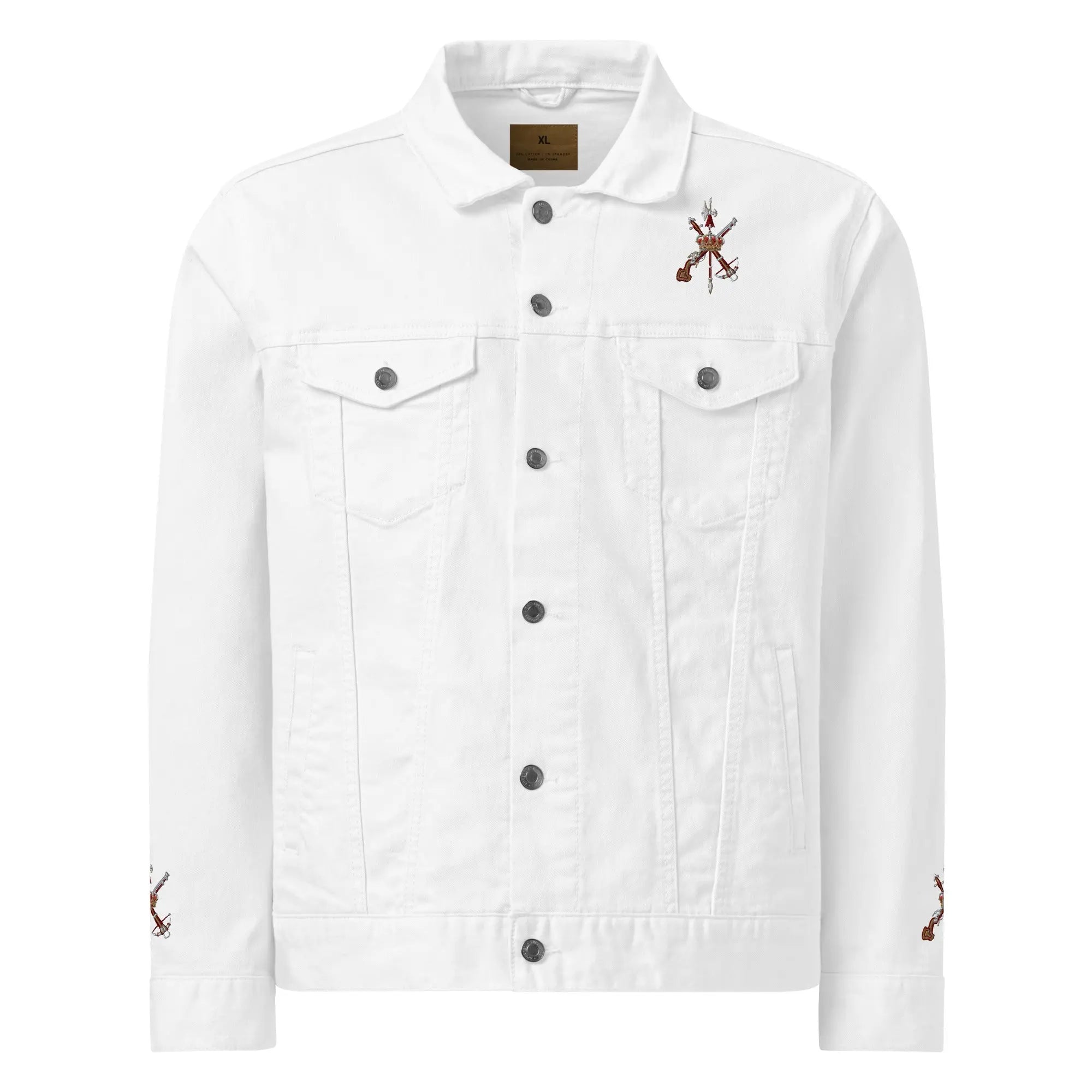 Comprar Chaqueta denim unisex Legión La Flamenca de Borgoña, Bandera de España, Cruz de Borgoña, Patricia Muñoz, VOX, Santiago Abascal