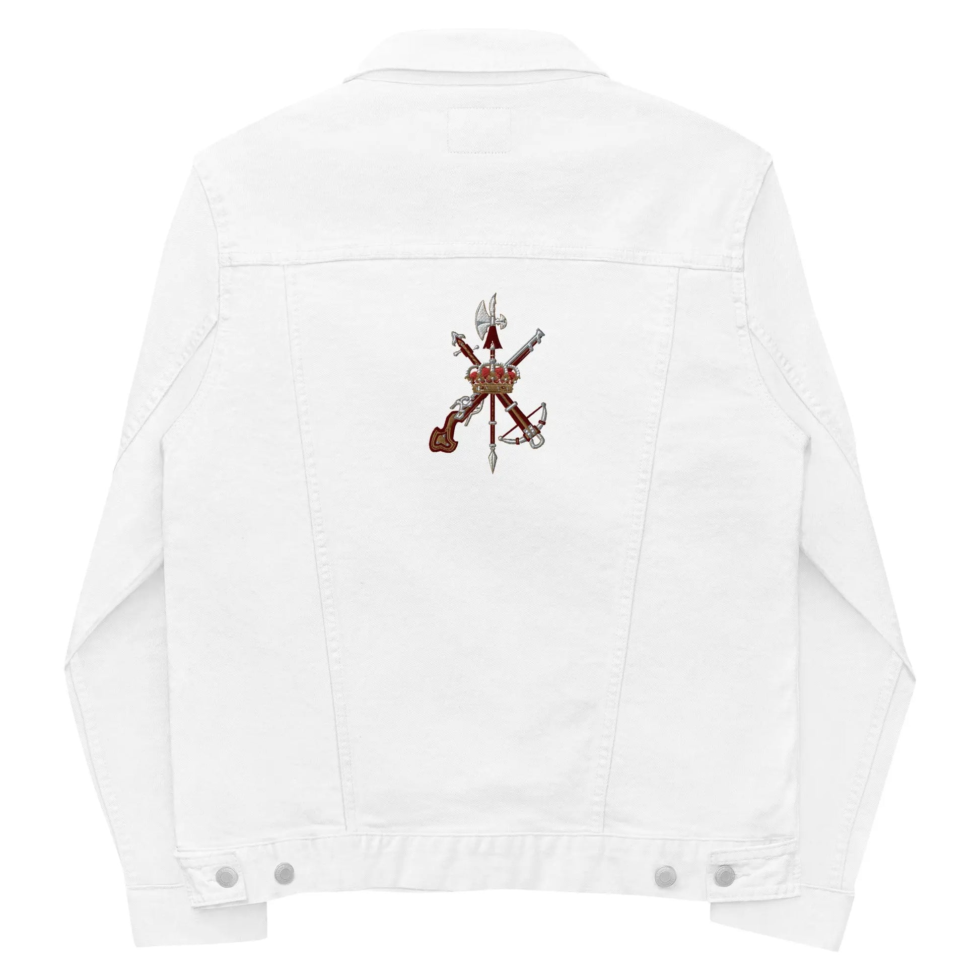 Comprar Chaqueta denim unisex Legión La Flamenca de Borgoña, Bandera de España, Cruz de Borgoña, Patricia Muñoz, VOX, Santiago Abascal