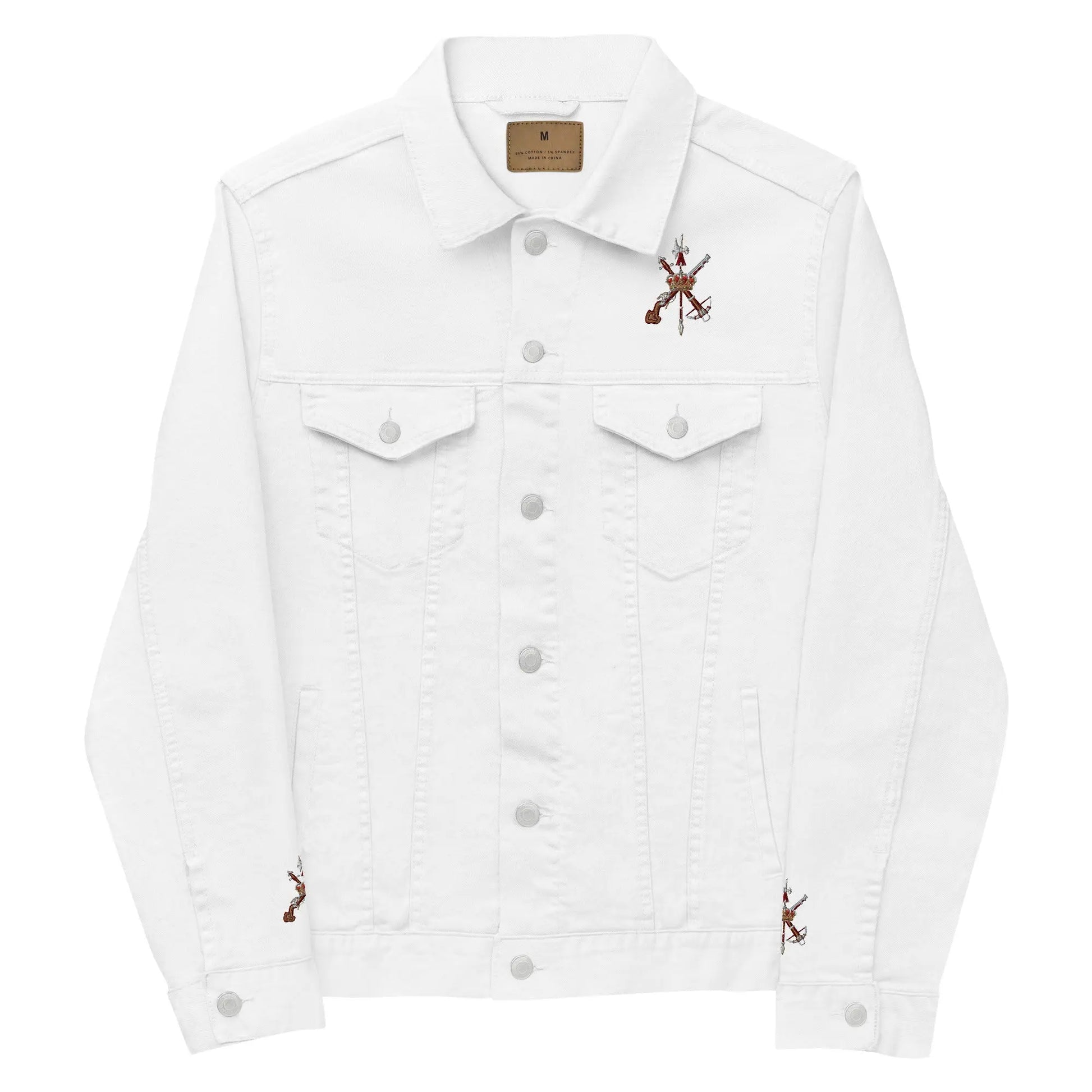 Comprar Chaqueta denim unisex Legión La Flamenca de Borgoña, Bandera de España, Cruz de Borgoña, Patricia Muñoz, VOX, Santiago Abascal