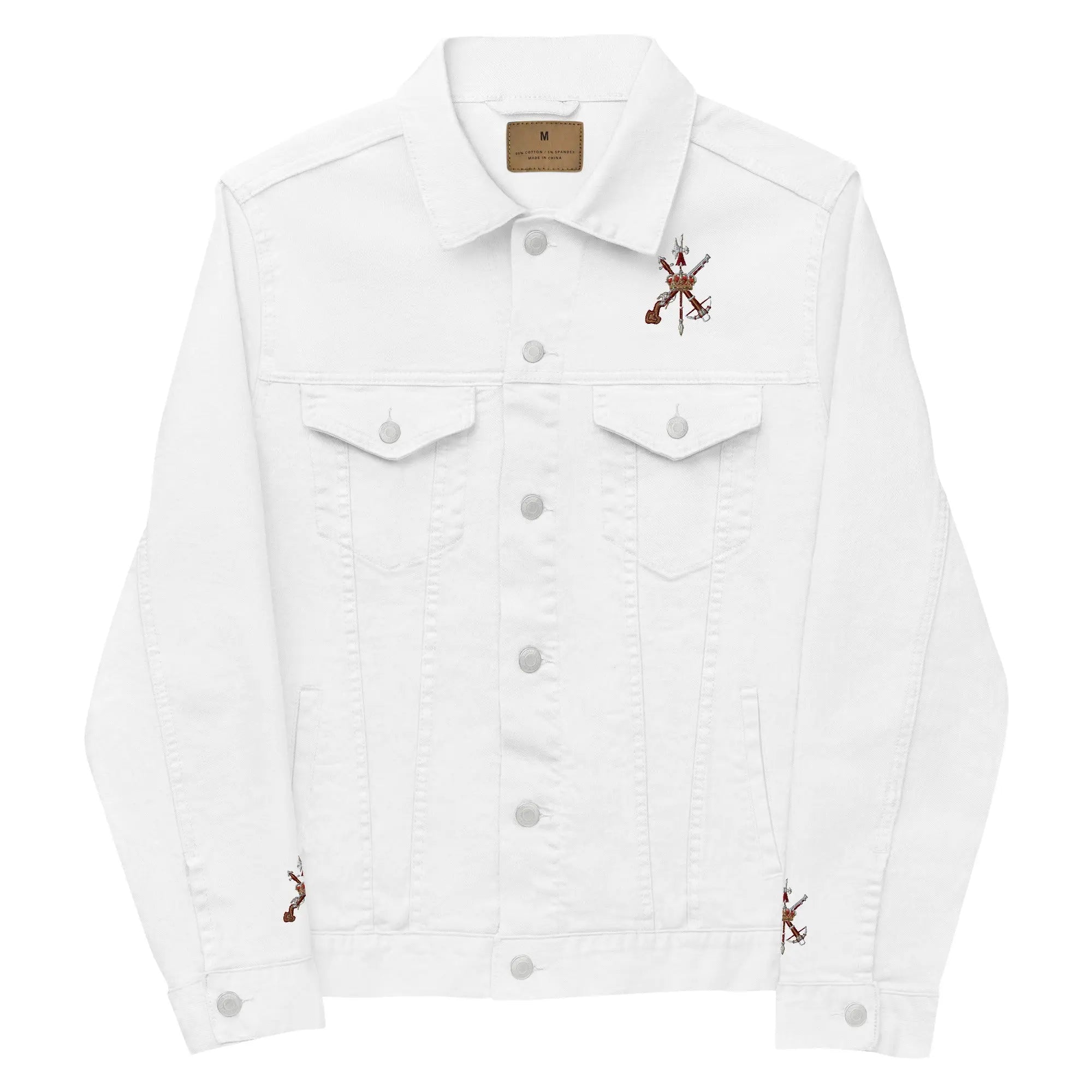 Comprar Chaqueta denim unisex Legión La Flamenca de Borgoña, Bandera de España, Cruz de Borgoña, Patricia Muñoz, VOX, Santiago Abascal