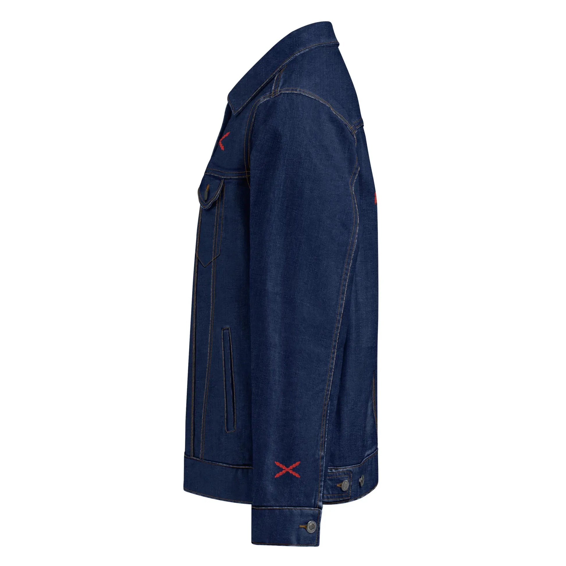 Comprar Chaqueta denim unisex Ser Español es un Honor La Flamenca de Borgoña, Bandera de España, Cruz de Borgoña, Patricia Muñoz, VOX, Santiago Abascal