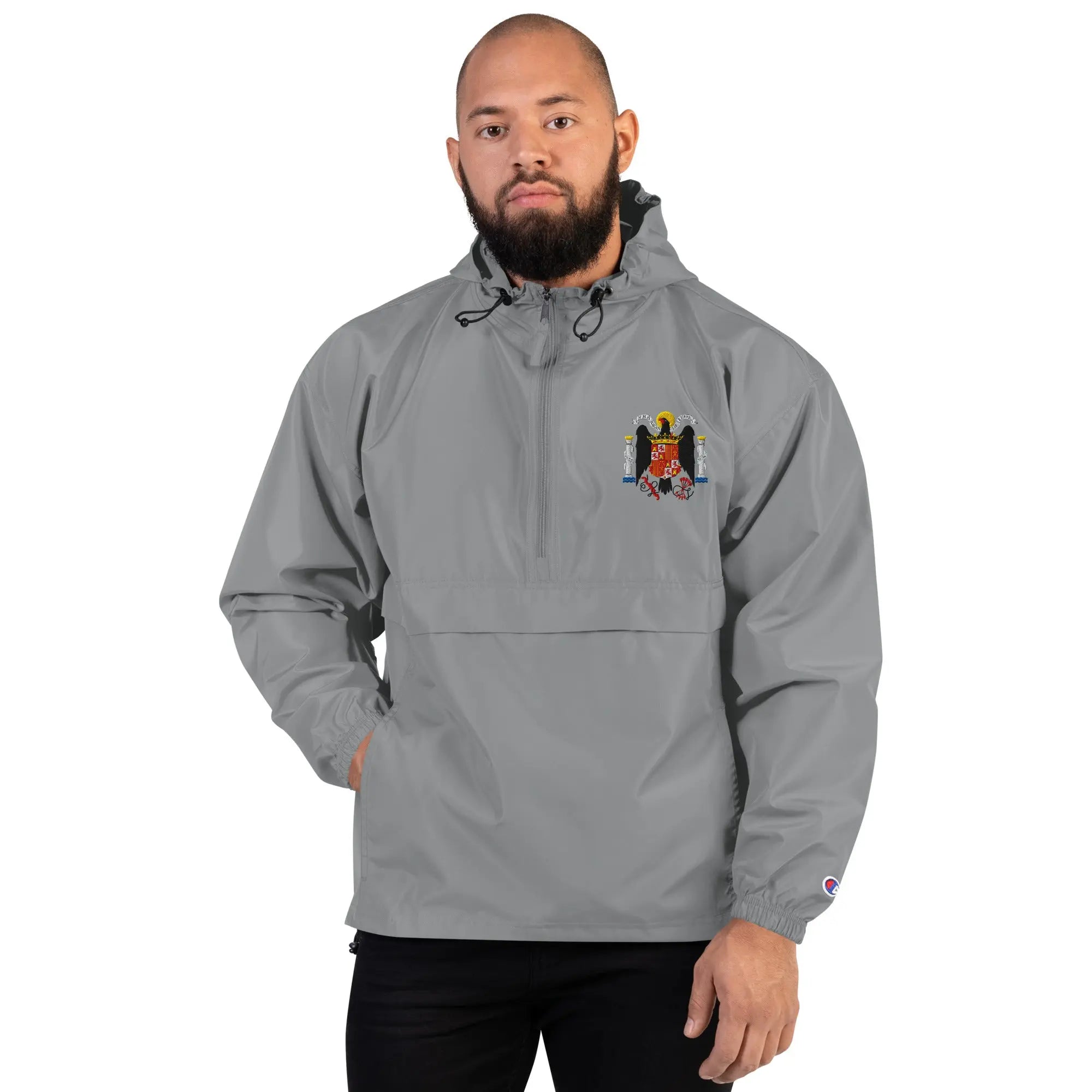 Comprar Chaqueta unisex Águila de San Juan bordada plegable Champion La Flamenca de Borgoña Bandera España