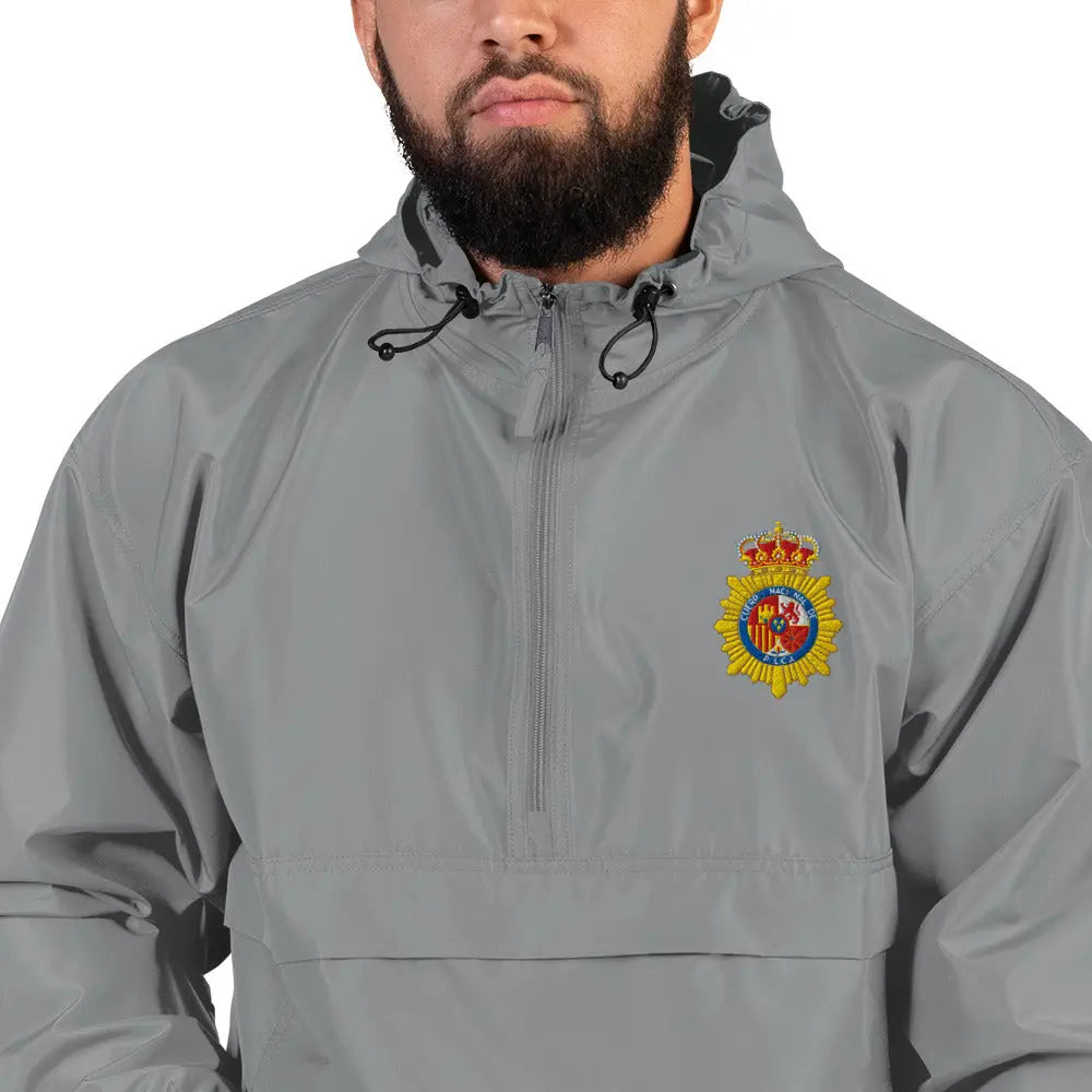 Comprar Chaqueta unisex Policía Nacional bordada plegable Champion La Flamenca de Borgoña Bandera España