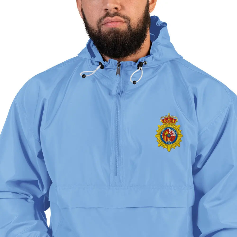 Comprar Chaqueta unisex Policía Nacional bordada plegable Champion La Flamenca de Borgoña Bandera España