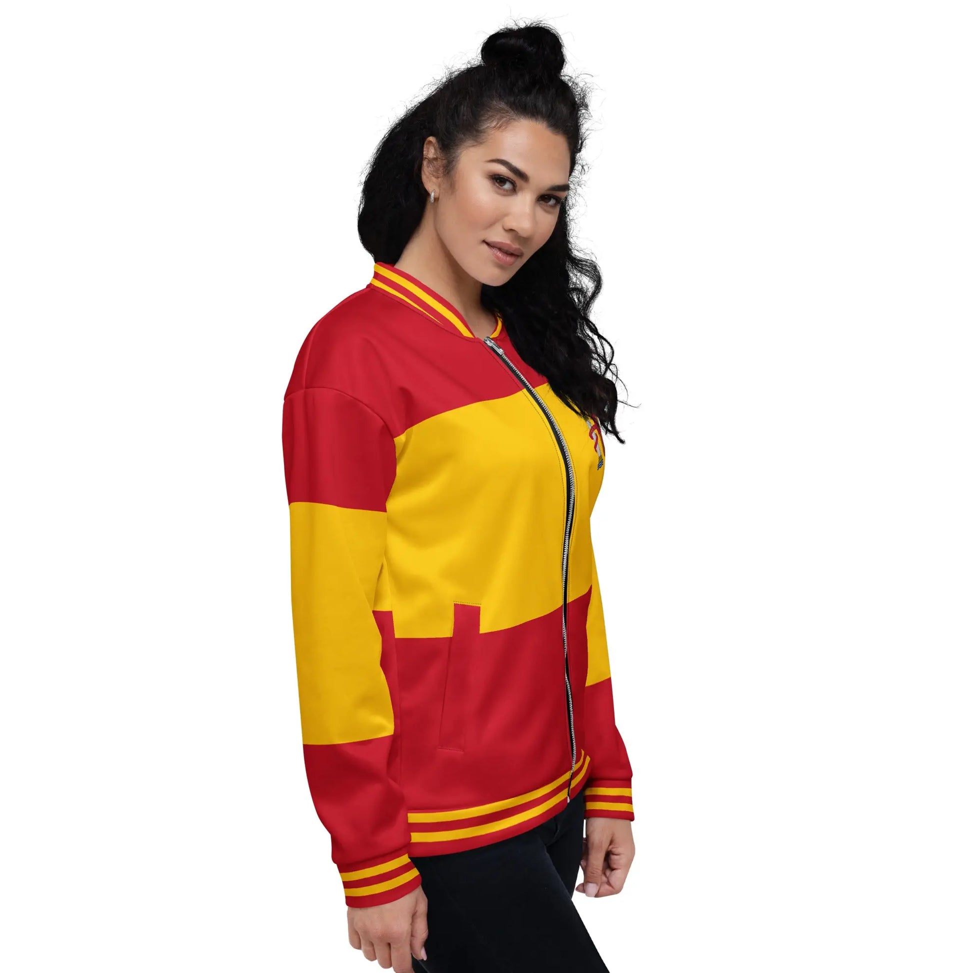 Comprar Chaqueta unisex bomber Bandera de España La Flamenca de Borgoña Bandera España