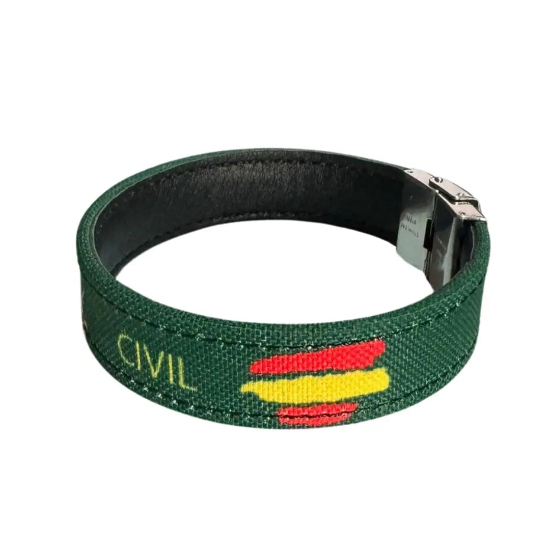 Comprar Pulsera Guardia Civil piel con lona estampada Bandera España La Flamenca de Borgoña Patricia Muñoz VOX