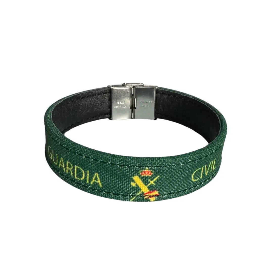 Comprar Pulsera Guardia Civil piel con lona estampada Bandera España La Flamenca de Borgoña Patricia Muñoz VOX