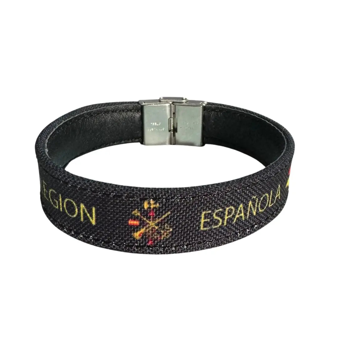 Comprar Pulsera Legión Española piel y lona Bandera España La Flamenca de Borgoña Patricia Muñoz VOX
