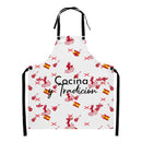 Comprar Delantal de cocina "Cocina y Tradición" iconos La Flamenca de Borgoña Bandera España