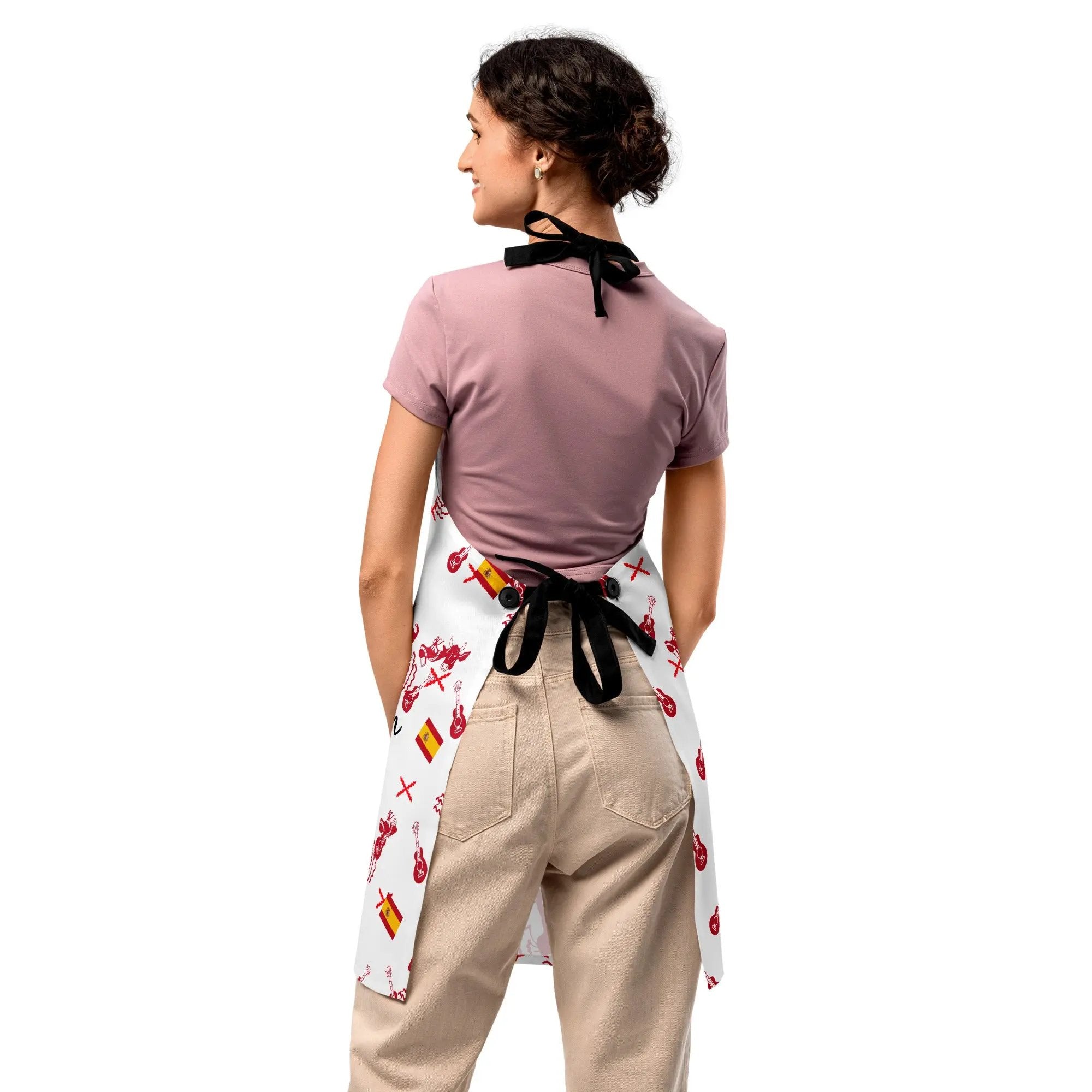 Comprar Delantal de cocina "Cocina y Tradición" iconos La Flamenca de Borgoña Bandera España