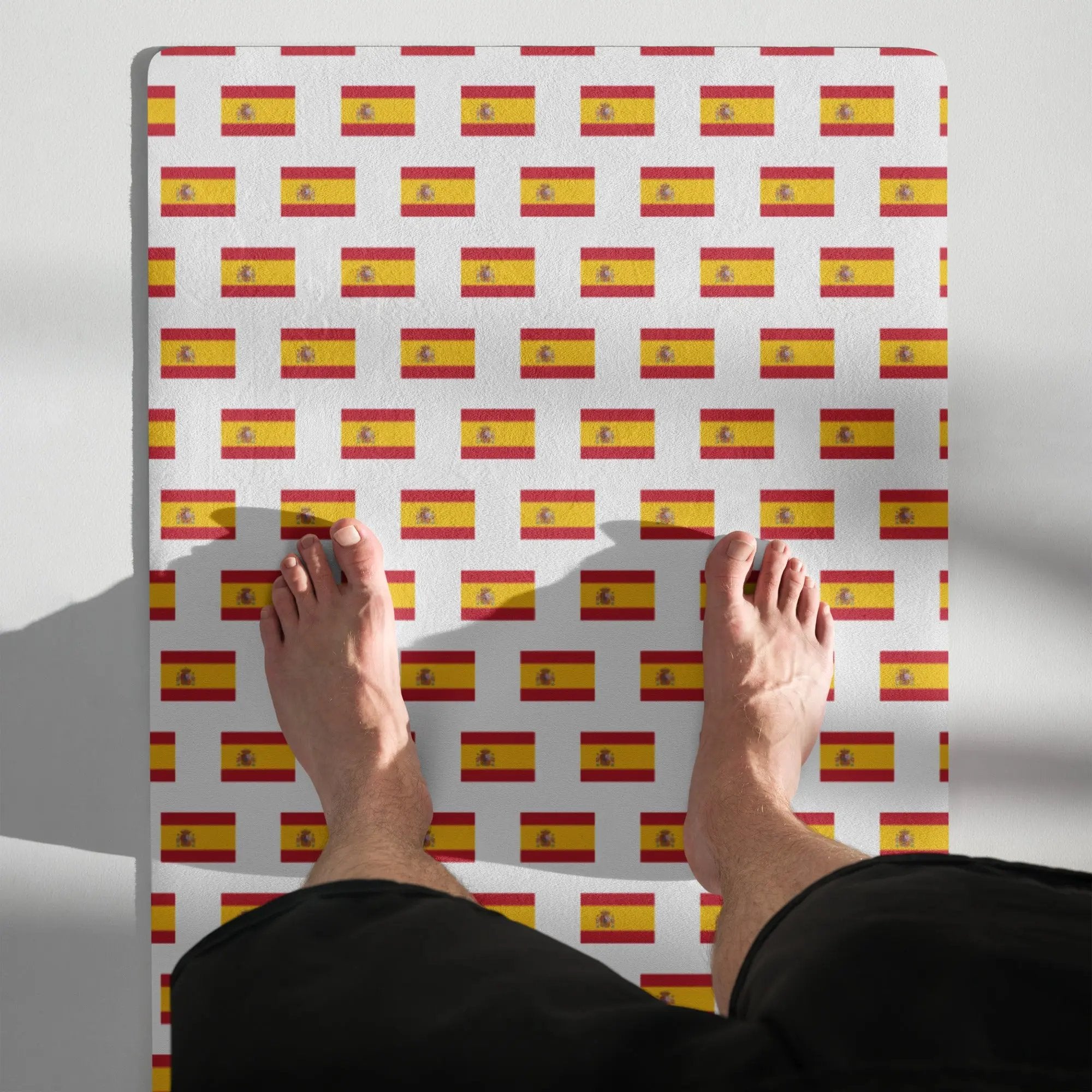 Comprar Esterilla de yoga Bandera España mosaico fondo blanco La Flamenca de Borgoña Bandera España